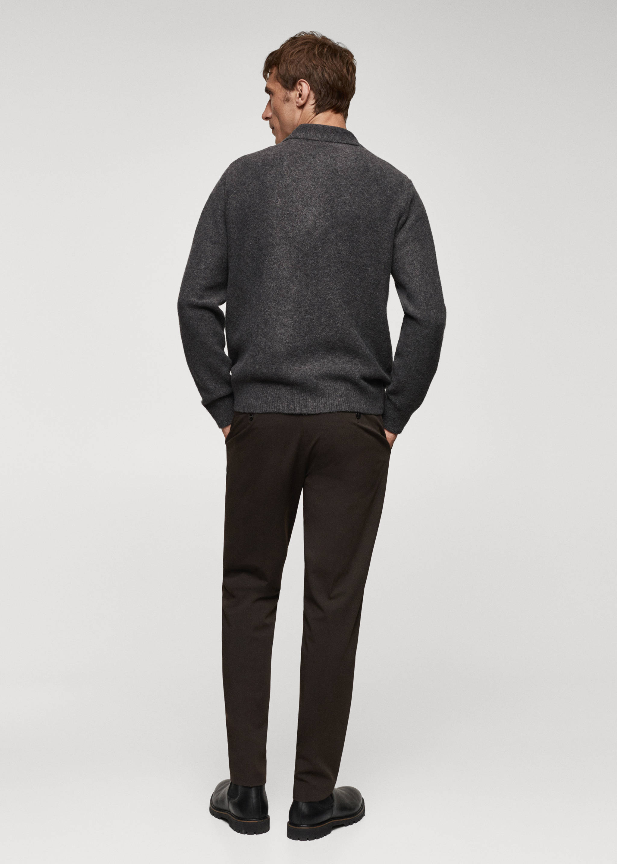 Bouclé cardigan with zip - Reverse of the article