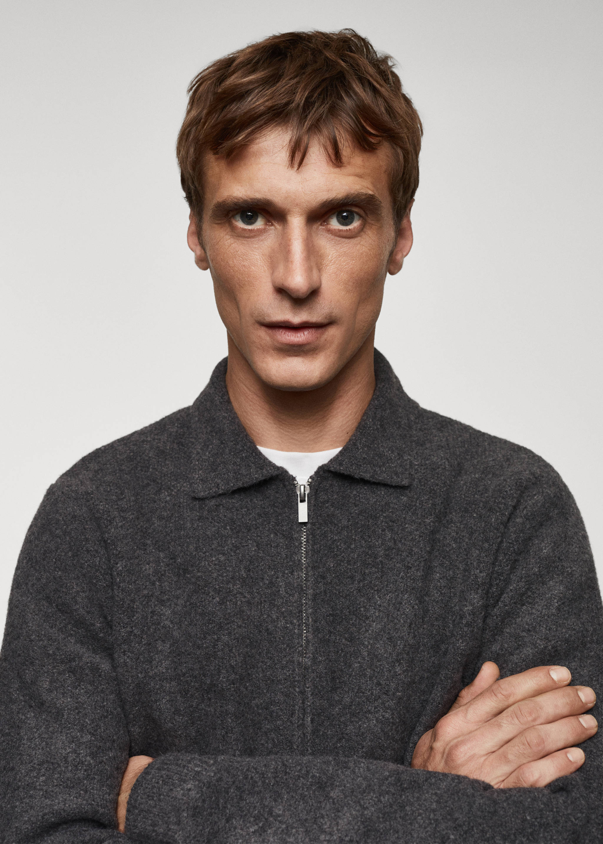 Bouclé cardigan with zip - Details of the article 1