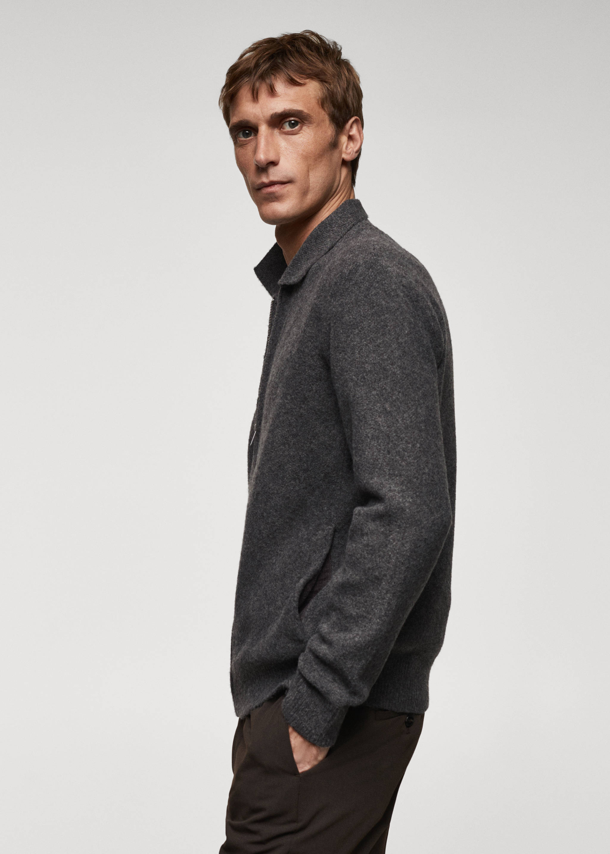 Bouclé cardigan with zip - Details of the article 2