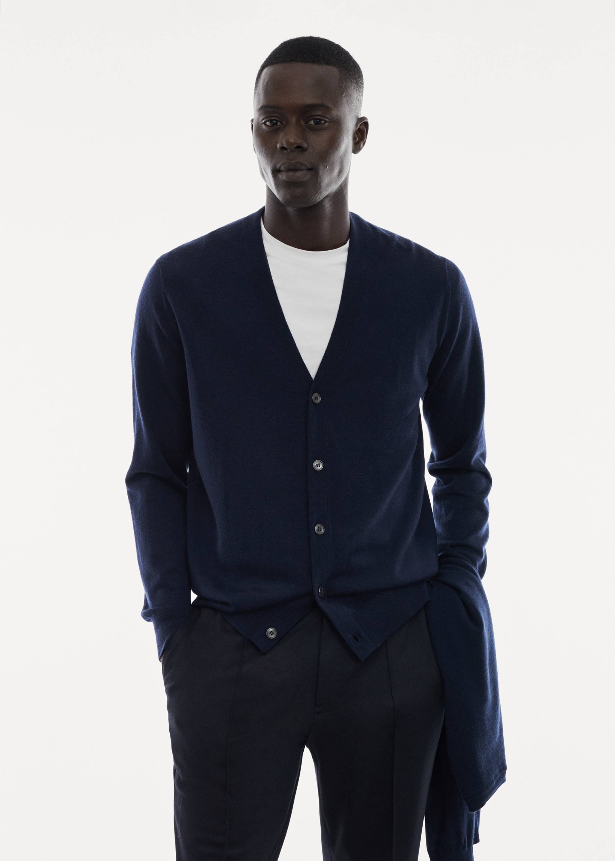 100%美利奴羊毛开衫 - null