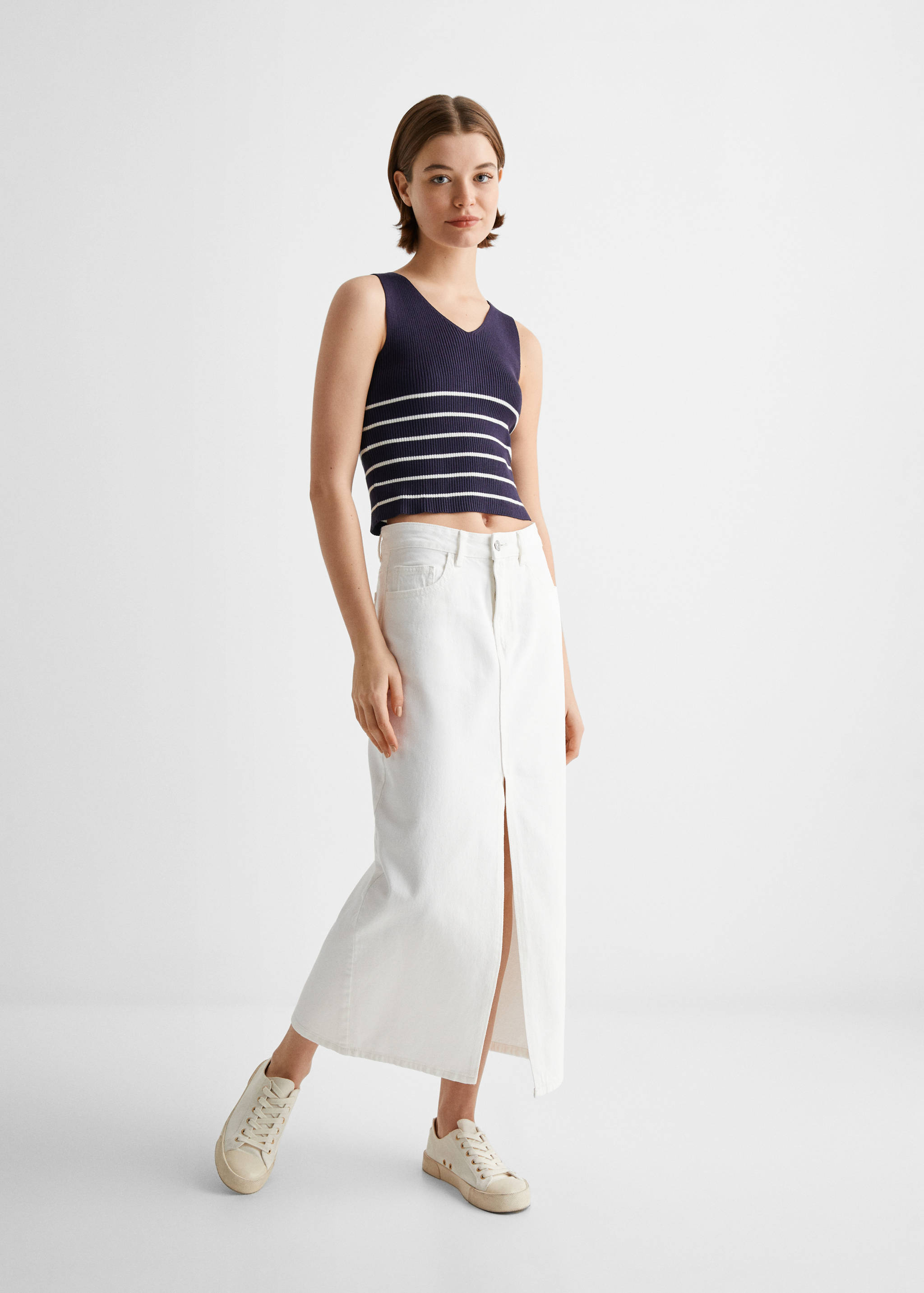 Slit denim skirt - General plane