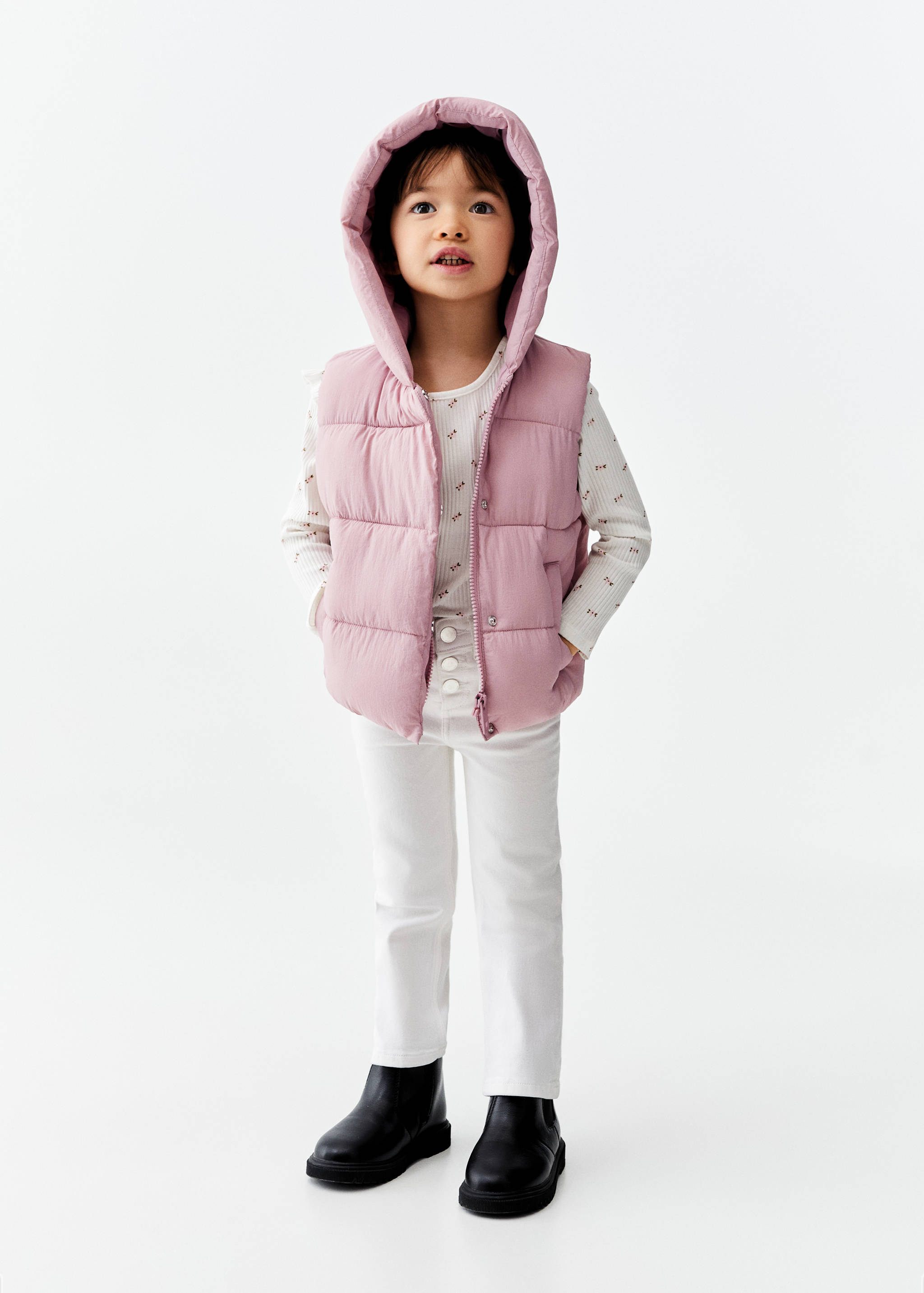 Quilted gilet with hood - General plane