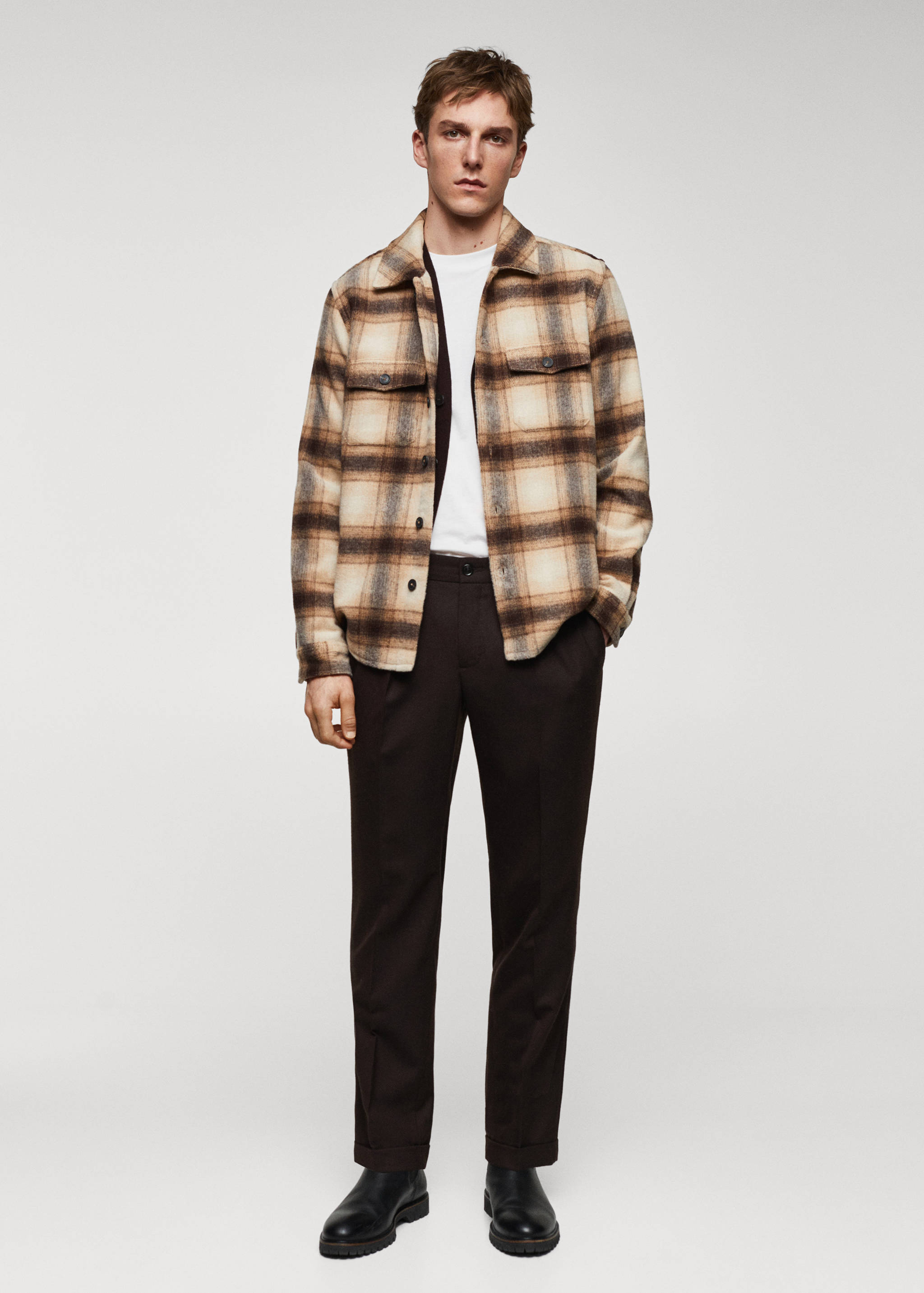 Surchemise laine mélangée carreaux - Plan général