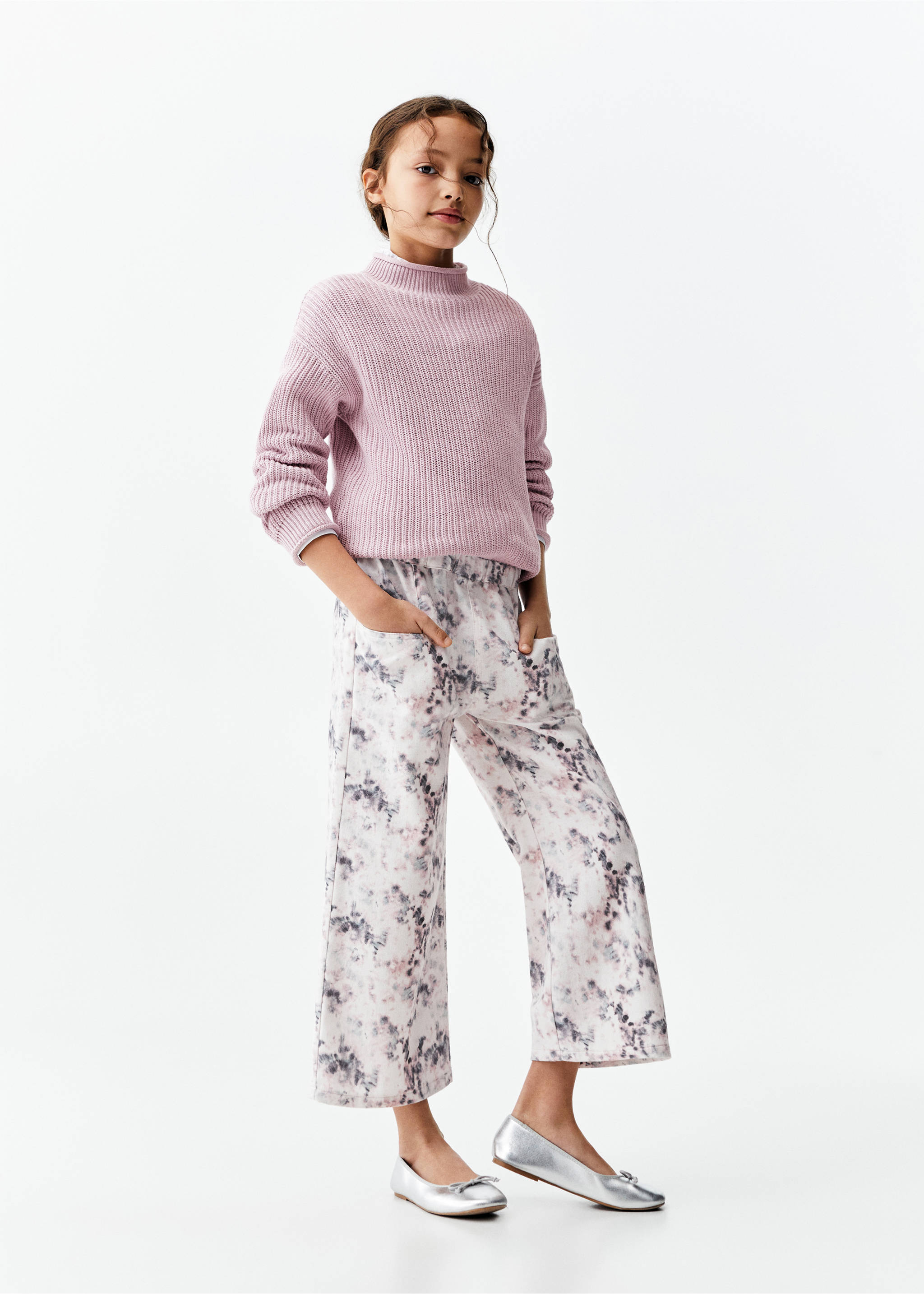 Pantalon imprimé coton - Plan général, Blanc cassé. Ref: 67080680-00.