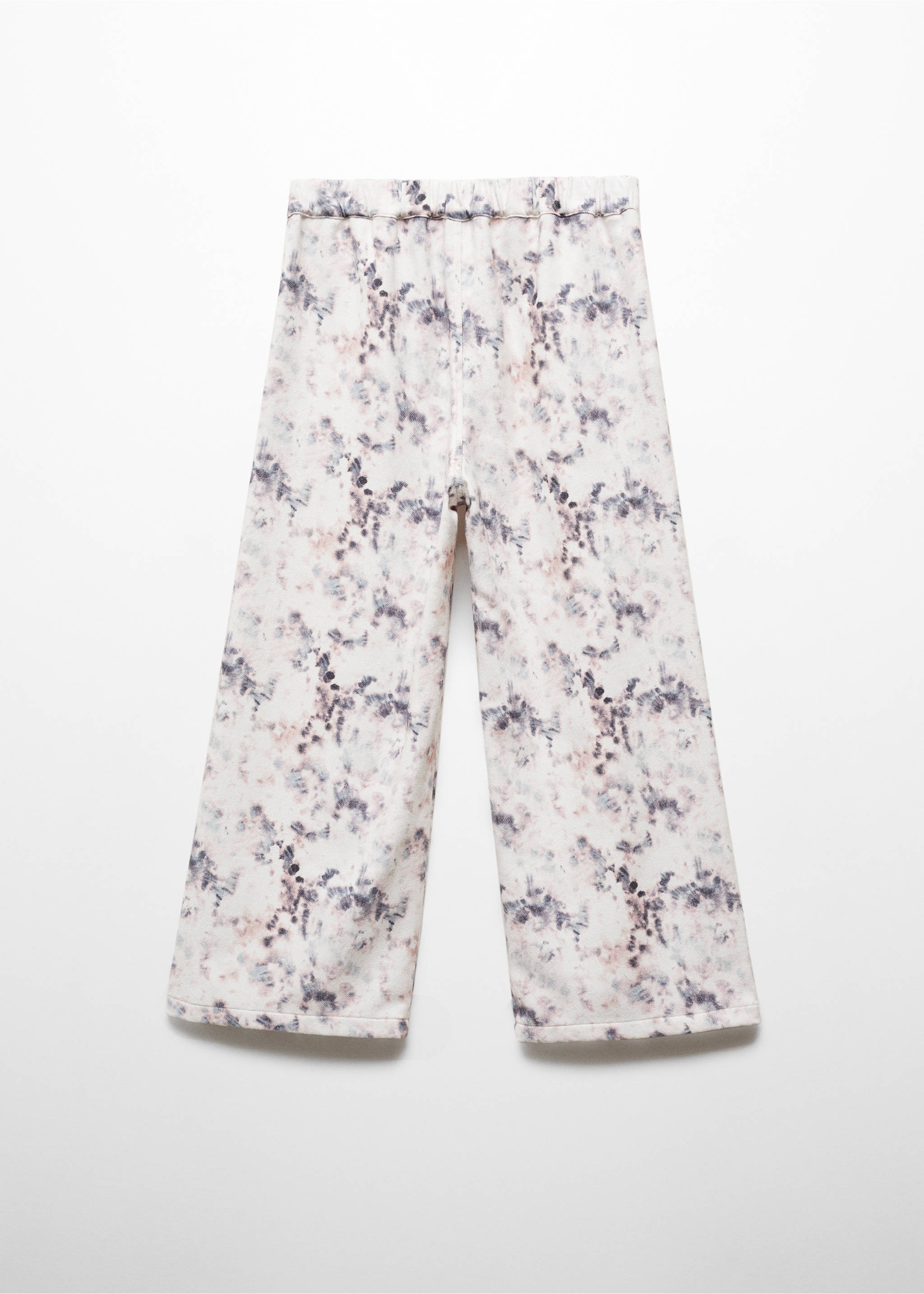Pantalon imprimé coton - Verso de l’article, Blanc cassé. Ref: 67080680-00.