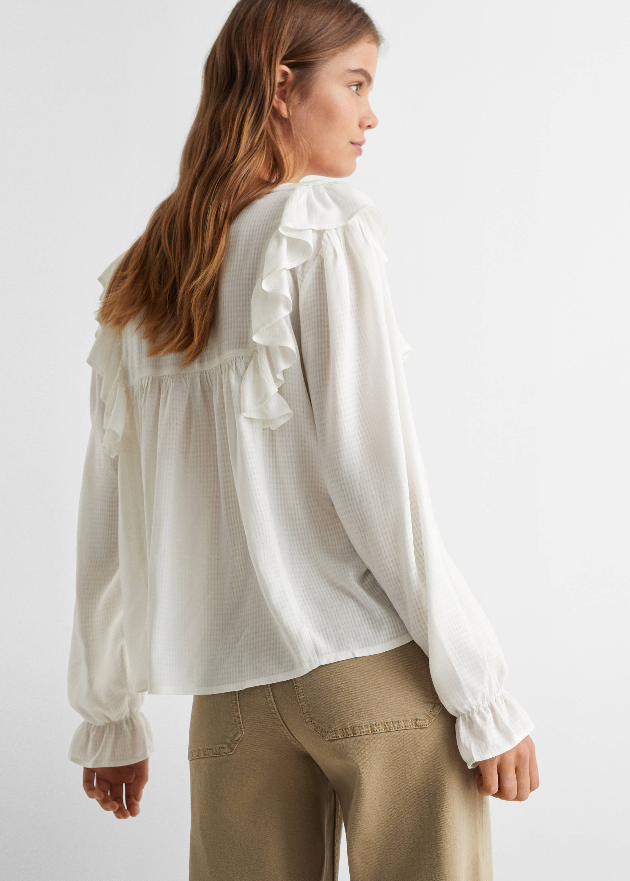 Blouse texturée volants - Verso de l’article