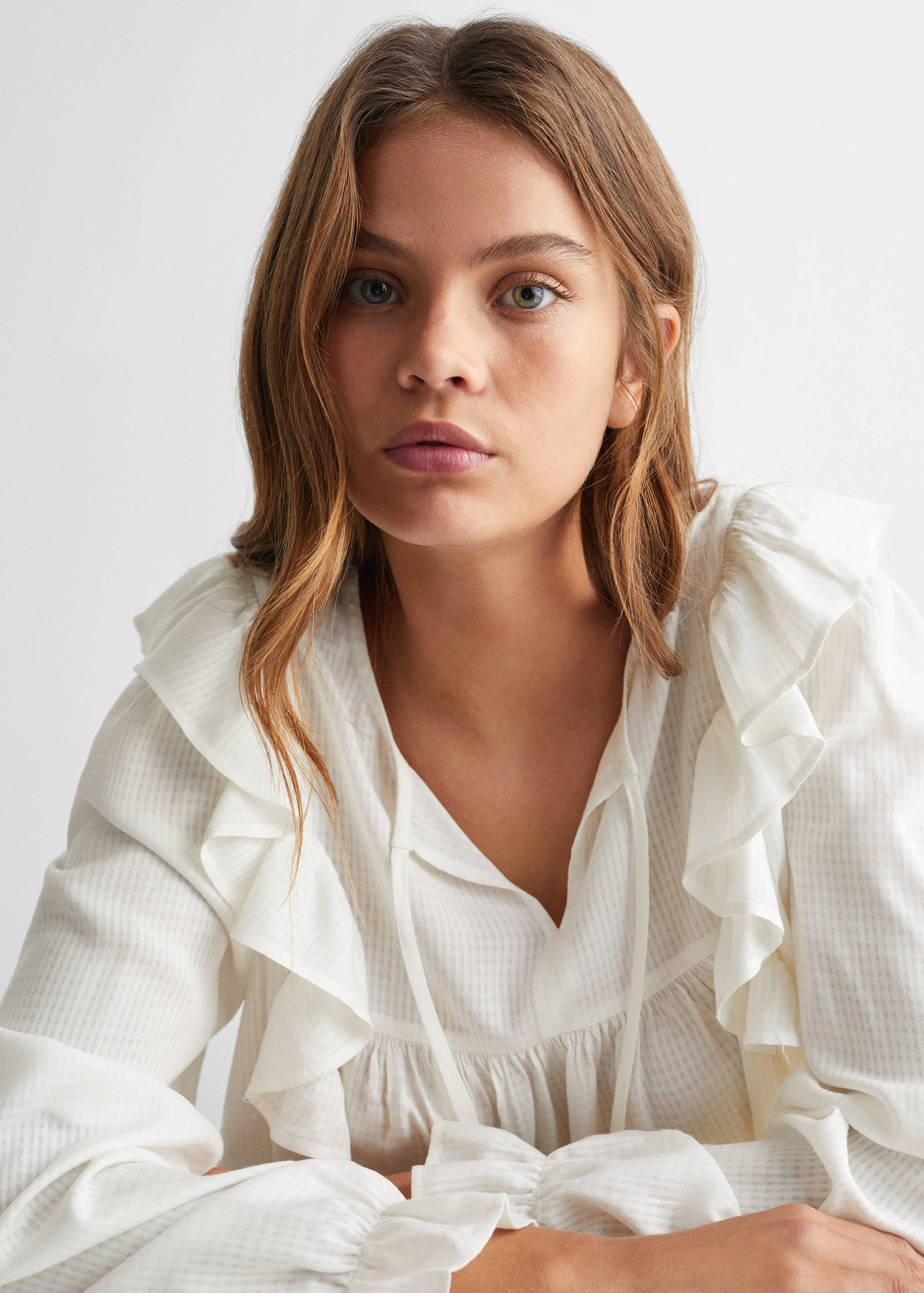 Blouse texturée volants - Détail de l'article 1