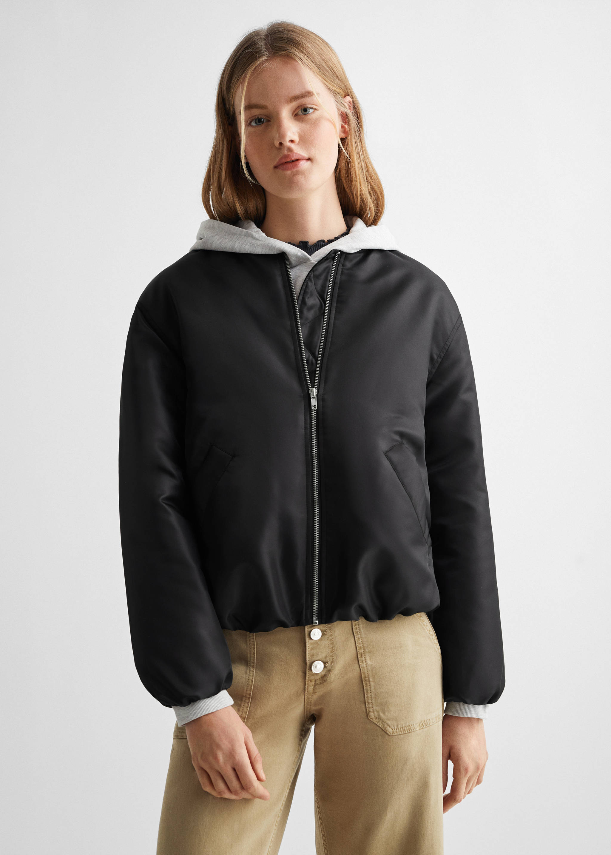 Veste bomber fermeture Éclair - Plan moyen