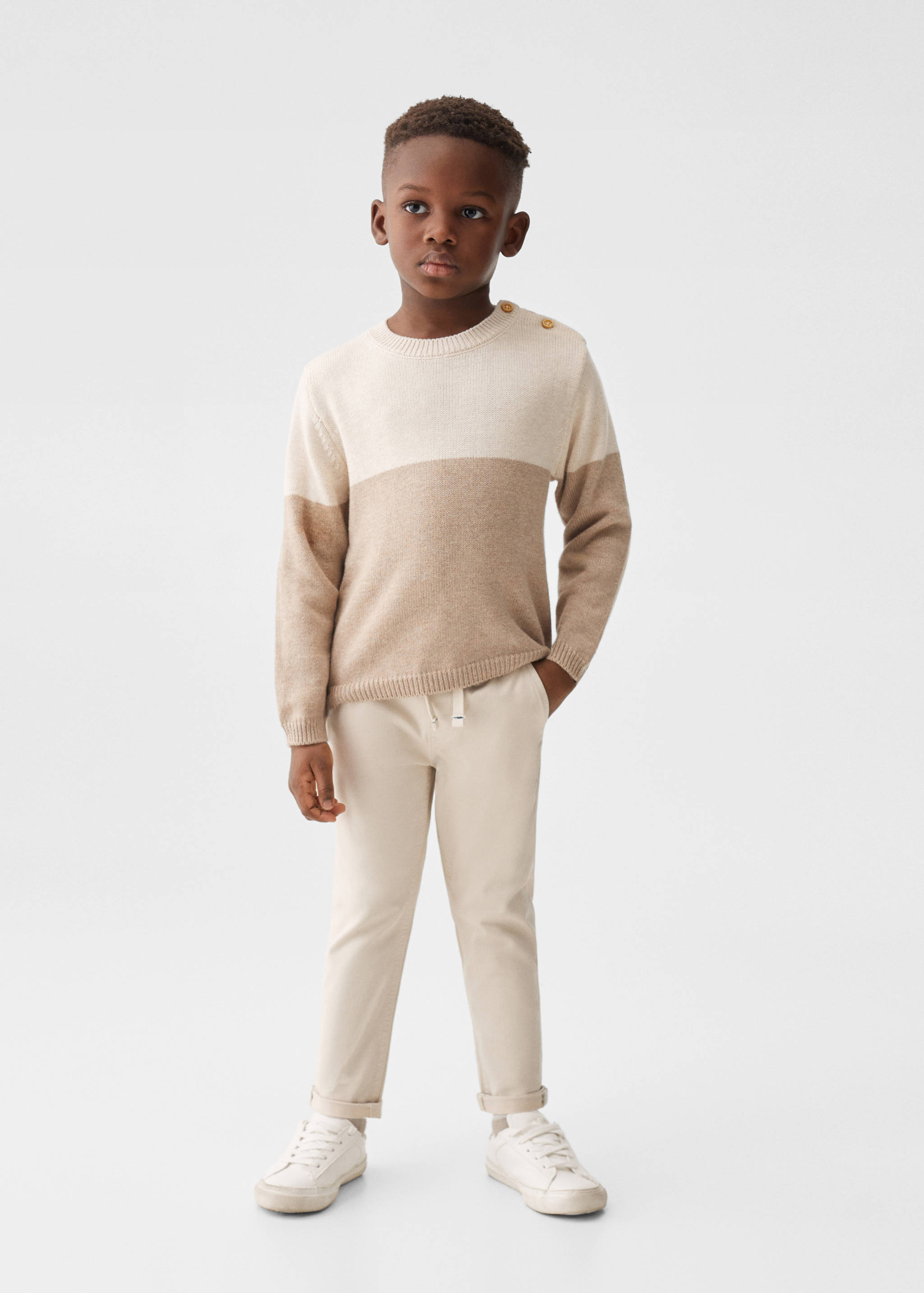 Contrast waistband chinos - General plane