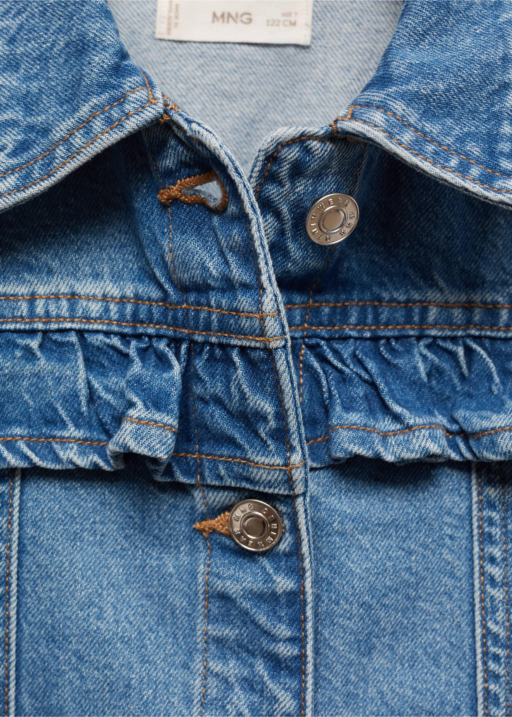 Blouson en jean volants - Détail de l'article 8, Bleu moyen. Ref: 67083688-00.