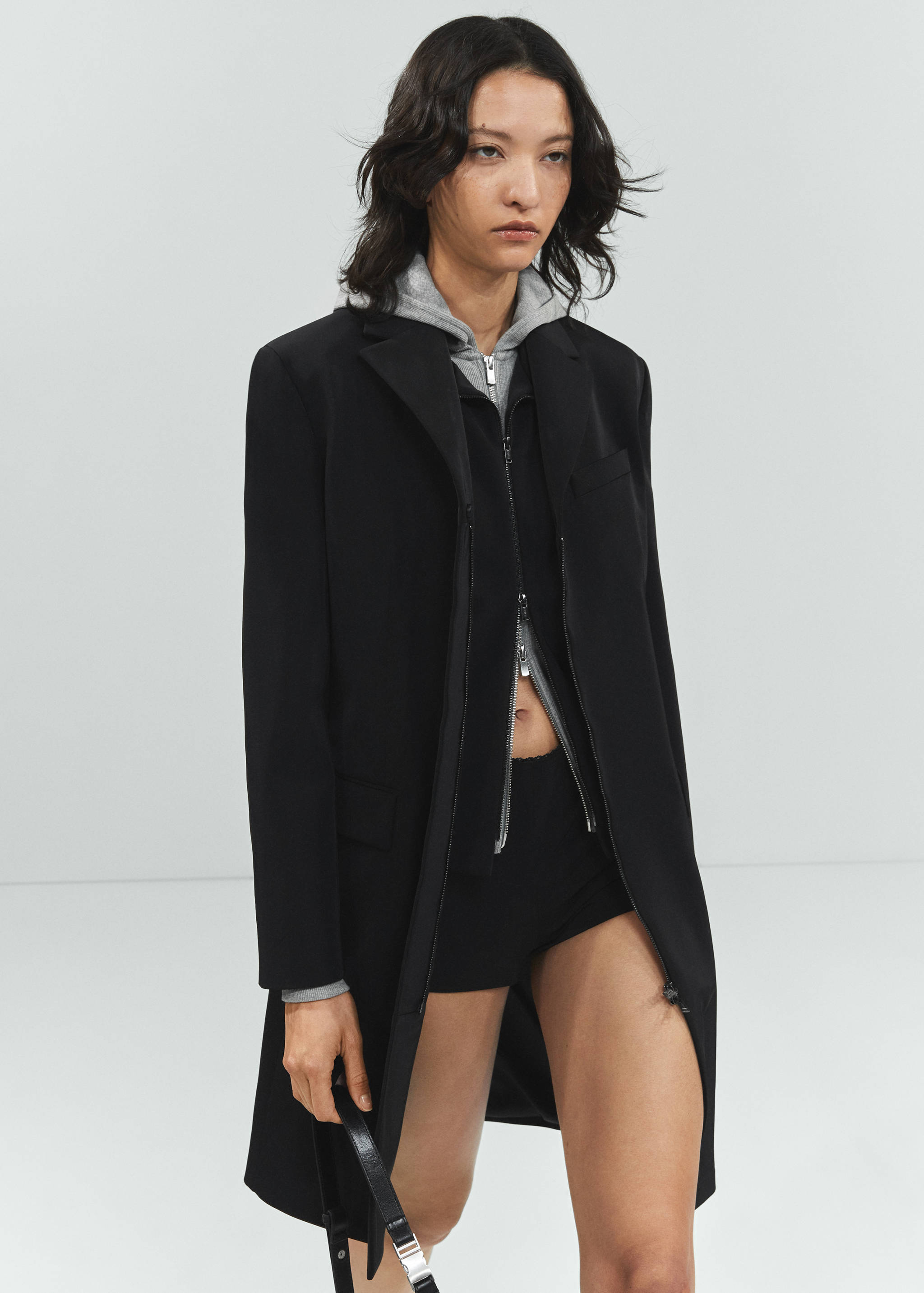 Zip straight-cut coat - Medium plane