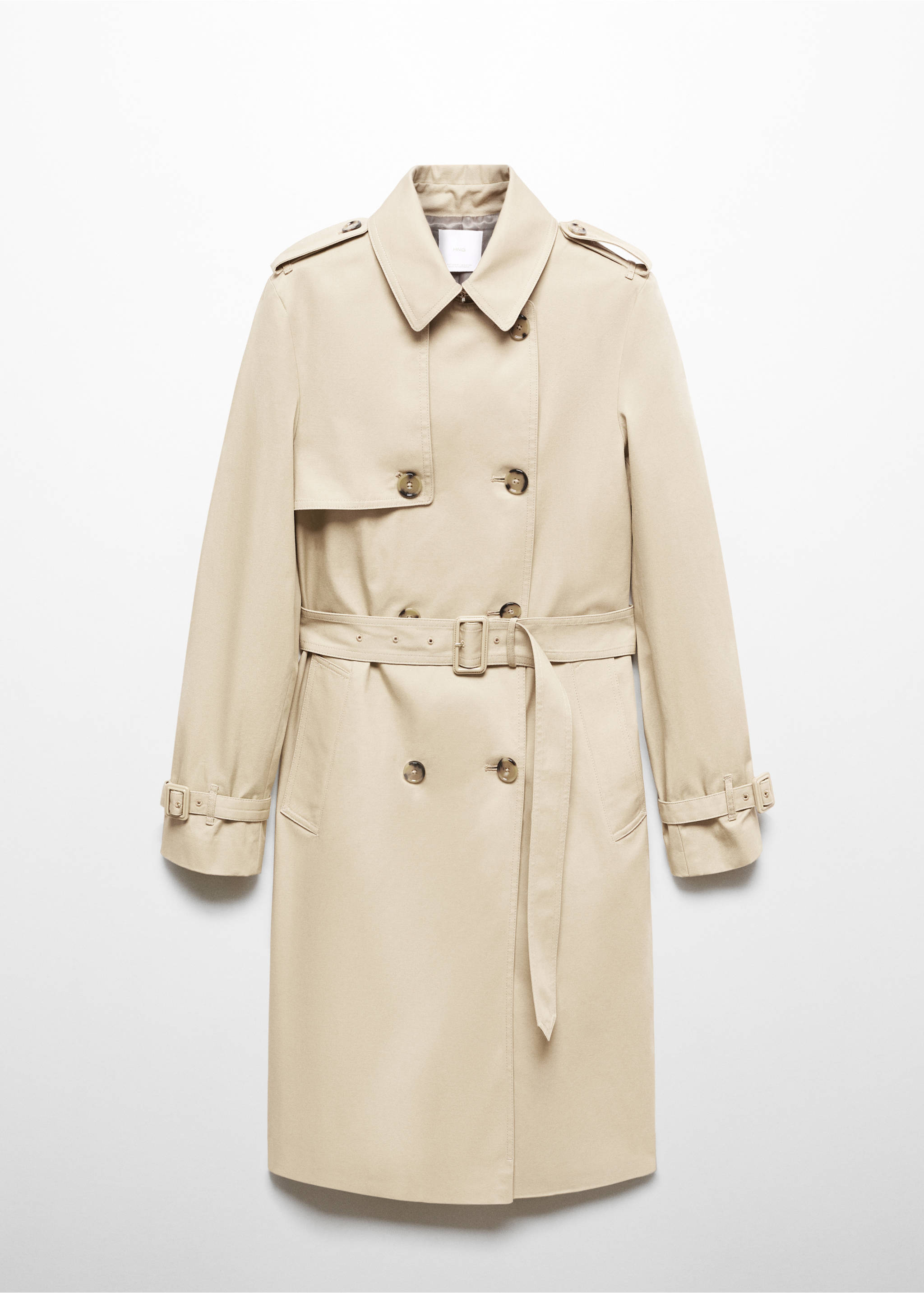 Classic trench coat with belt - Article without model, Light/Pastel Grey. Ref: 67084018-00.