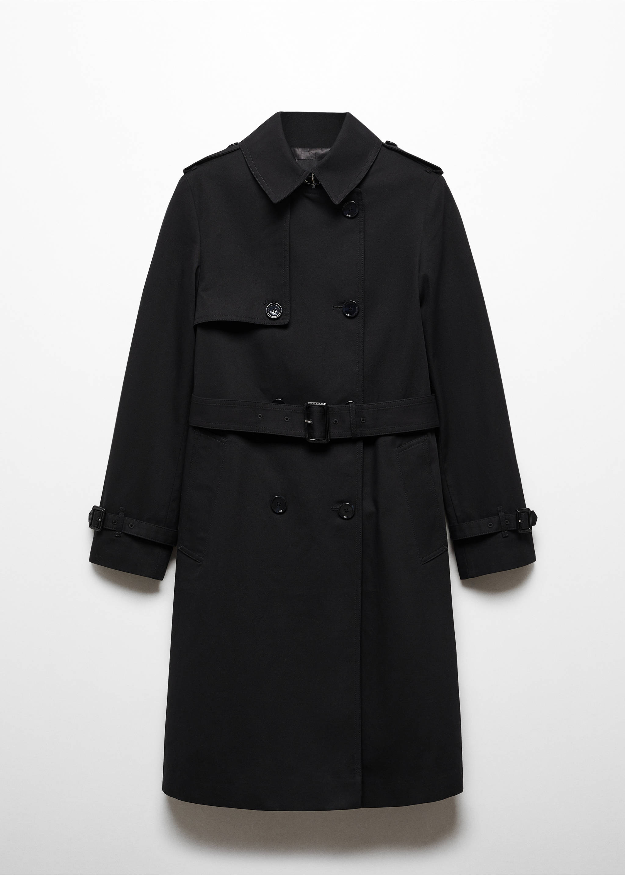 Classic trench coat with belt - Article without model, Black. Ref: 67084018-00.
