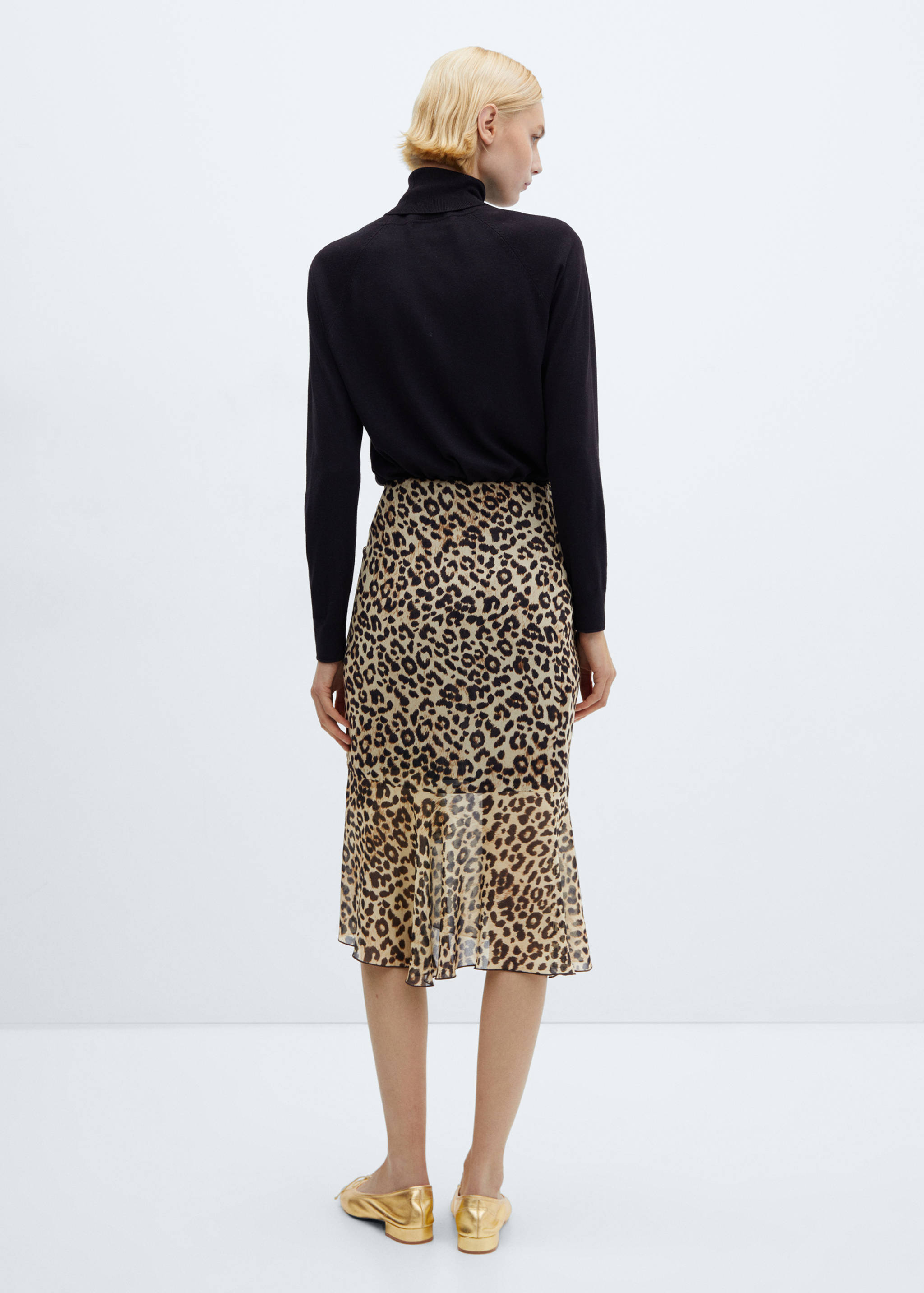 Leopard-print skirt with gathered detail - Reverse of the article