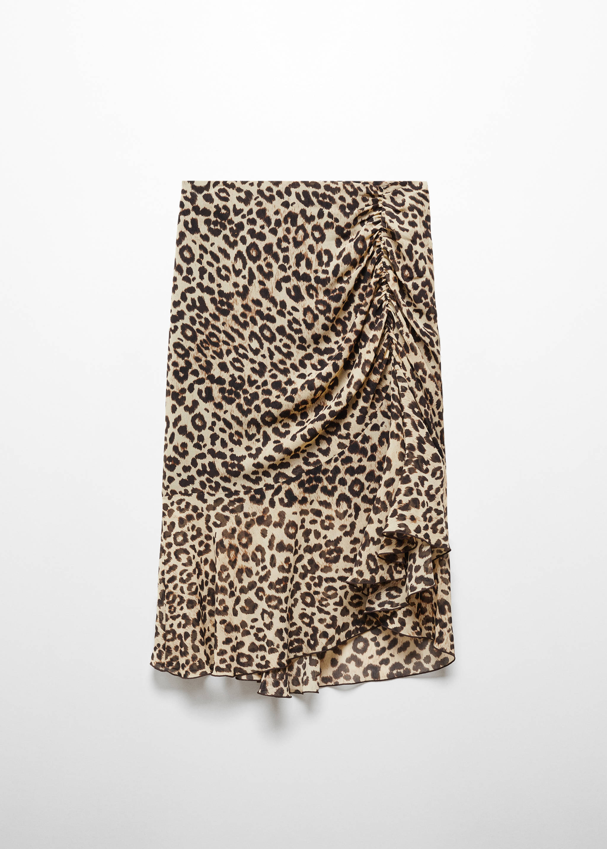 Leopard-print skirt with gathered detail - Article without model