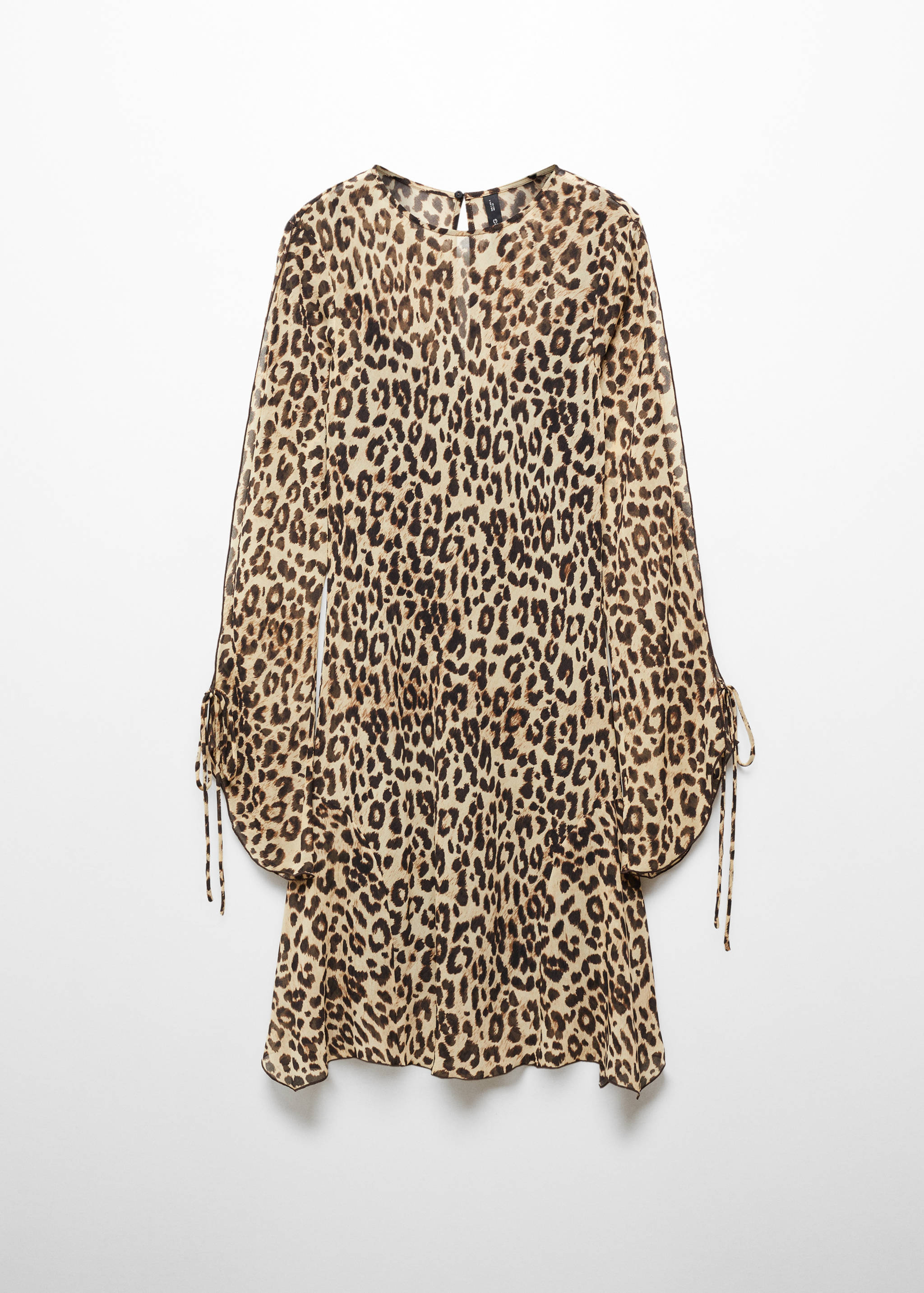 Flared-sleeved leopard-print dress - Article without model