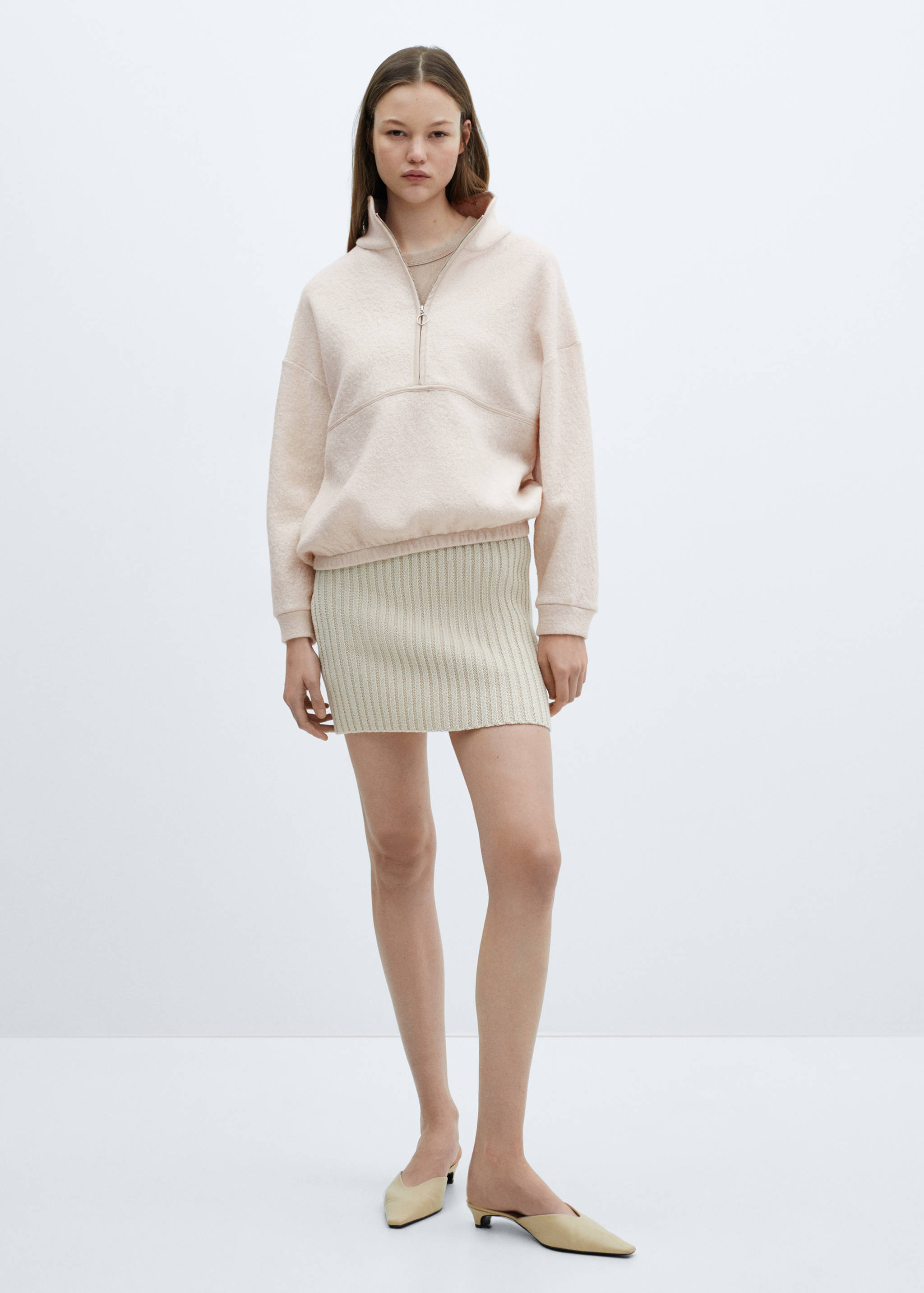 拉链领羊毛卫衣 - null