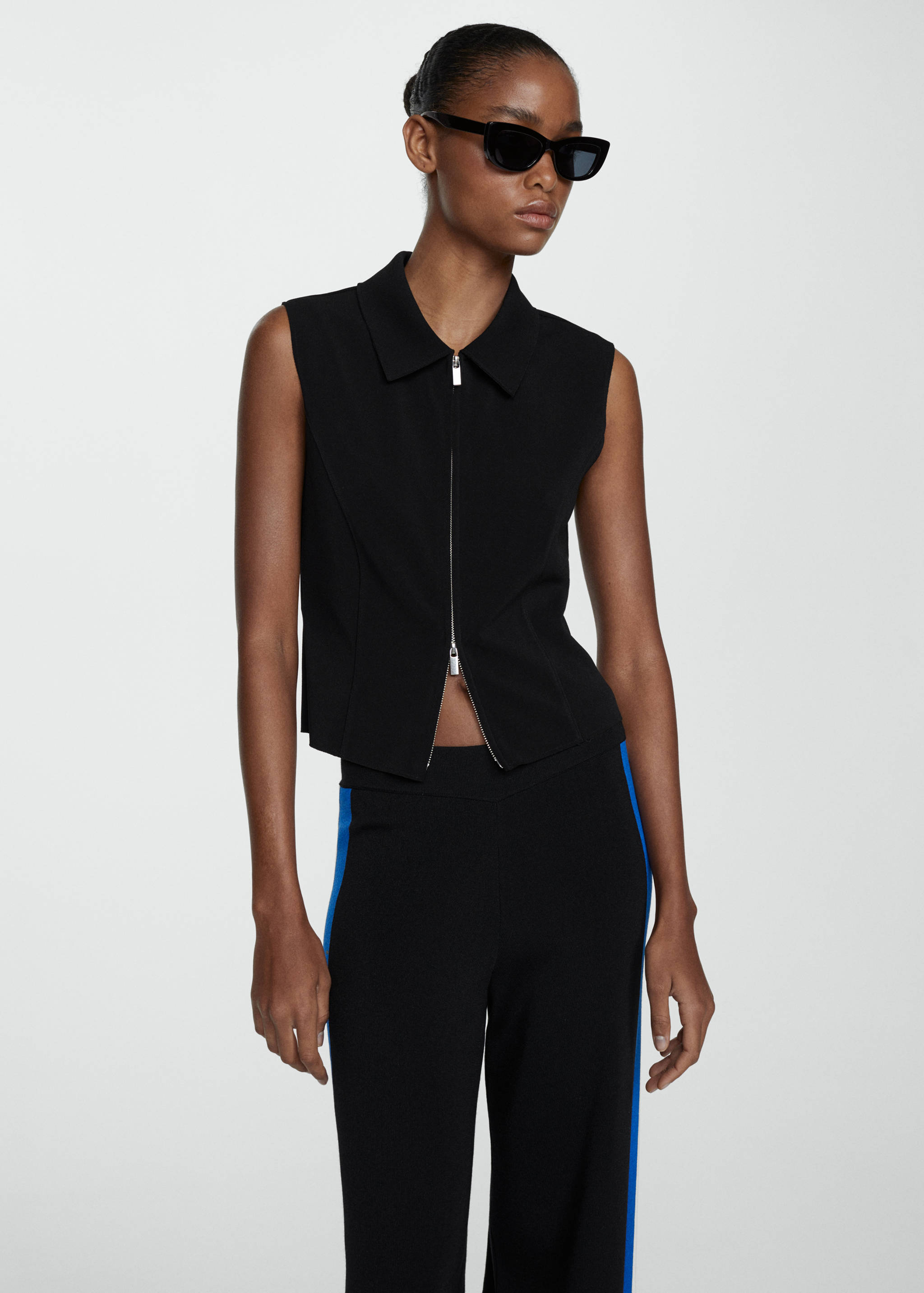 棉麻混纺针织裤 - null