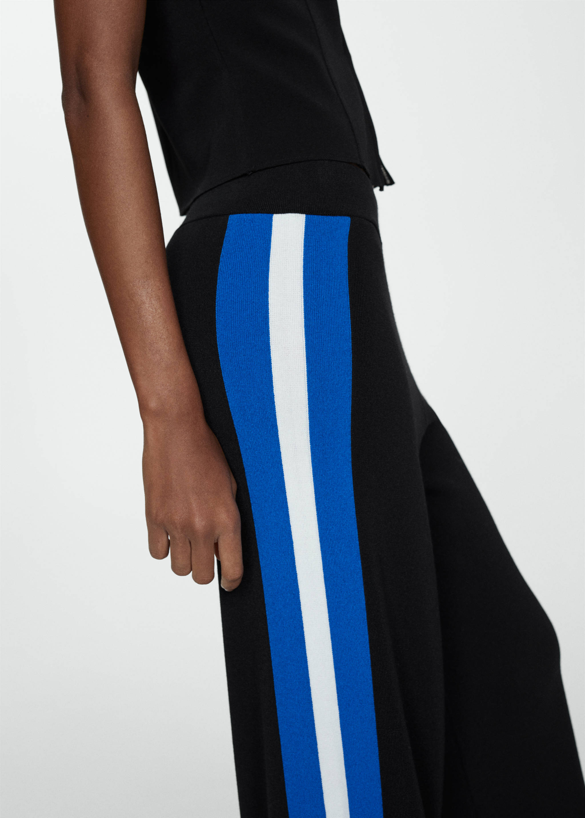 棉麻混纺针织裤 - null