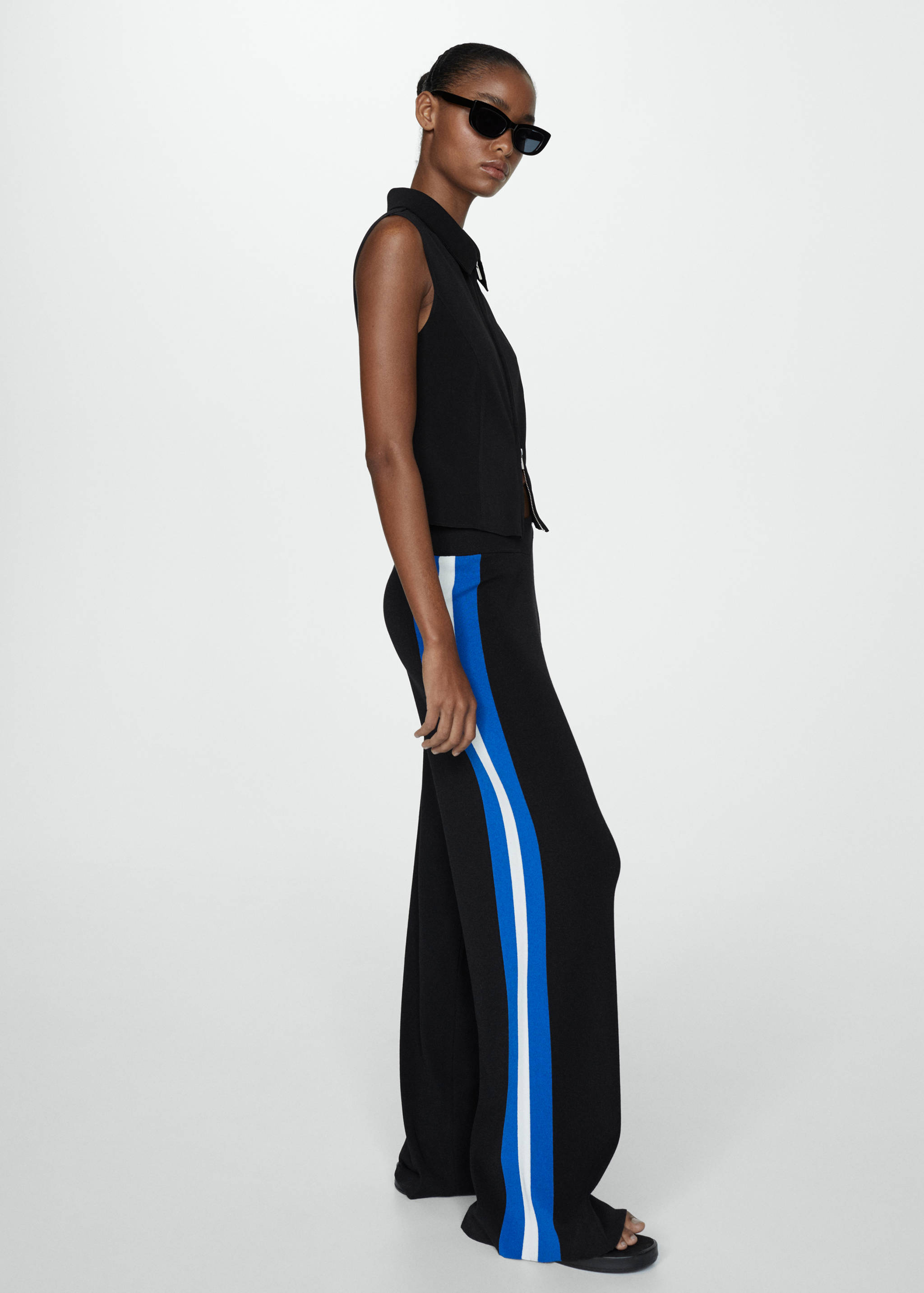 棉麻混纺针织裤 - null