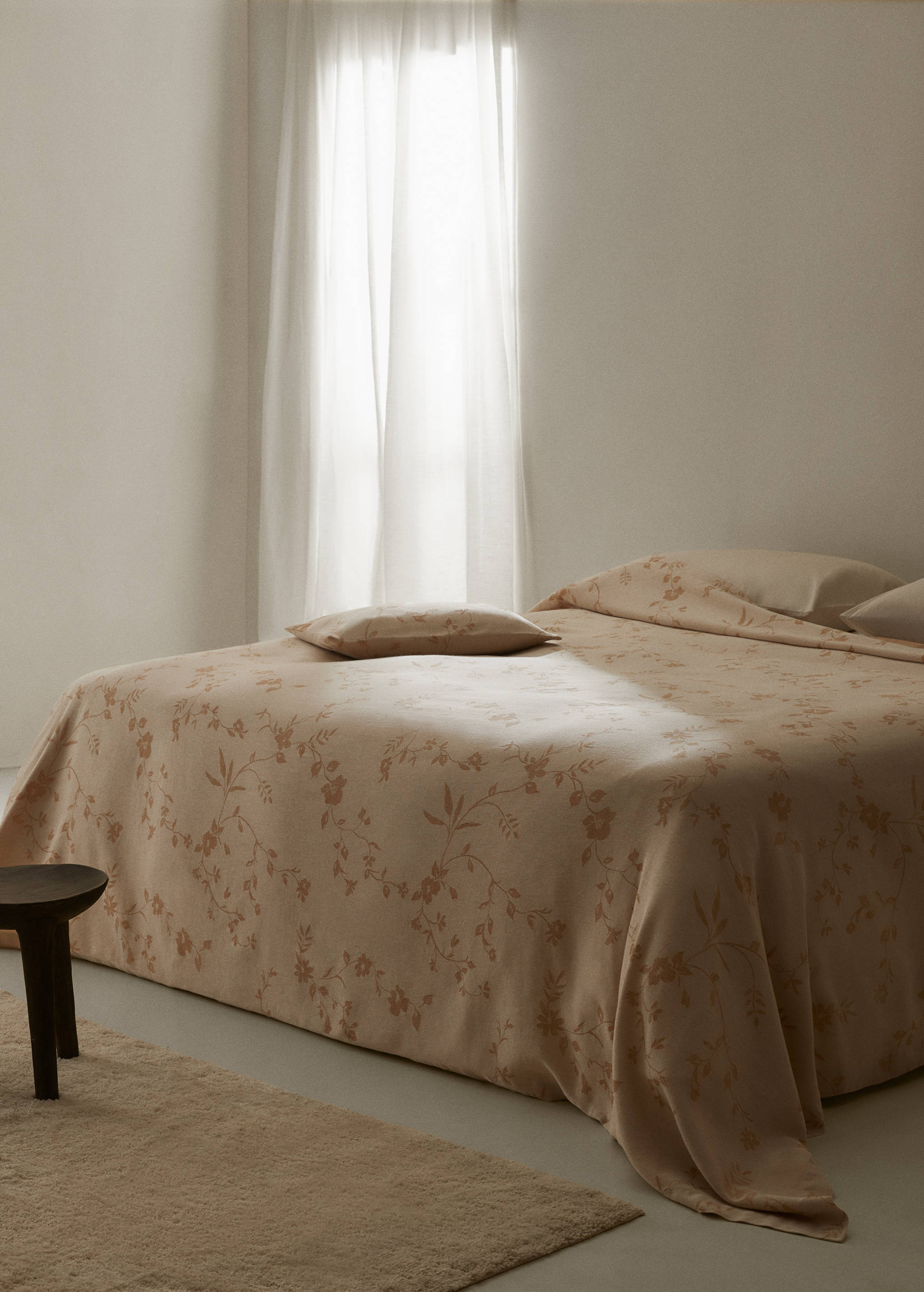 Colcha algodón estampado floral - Plano general