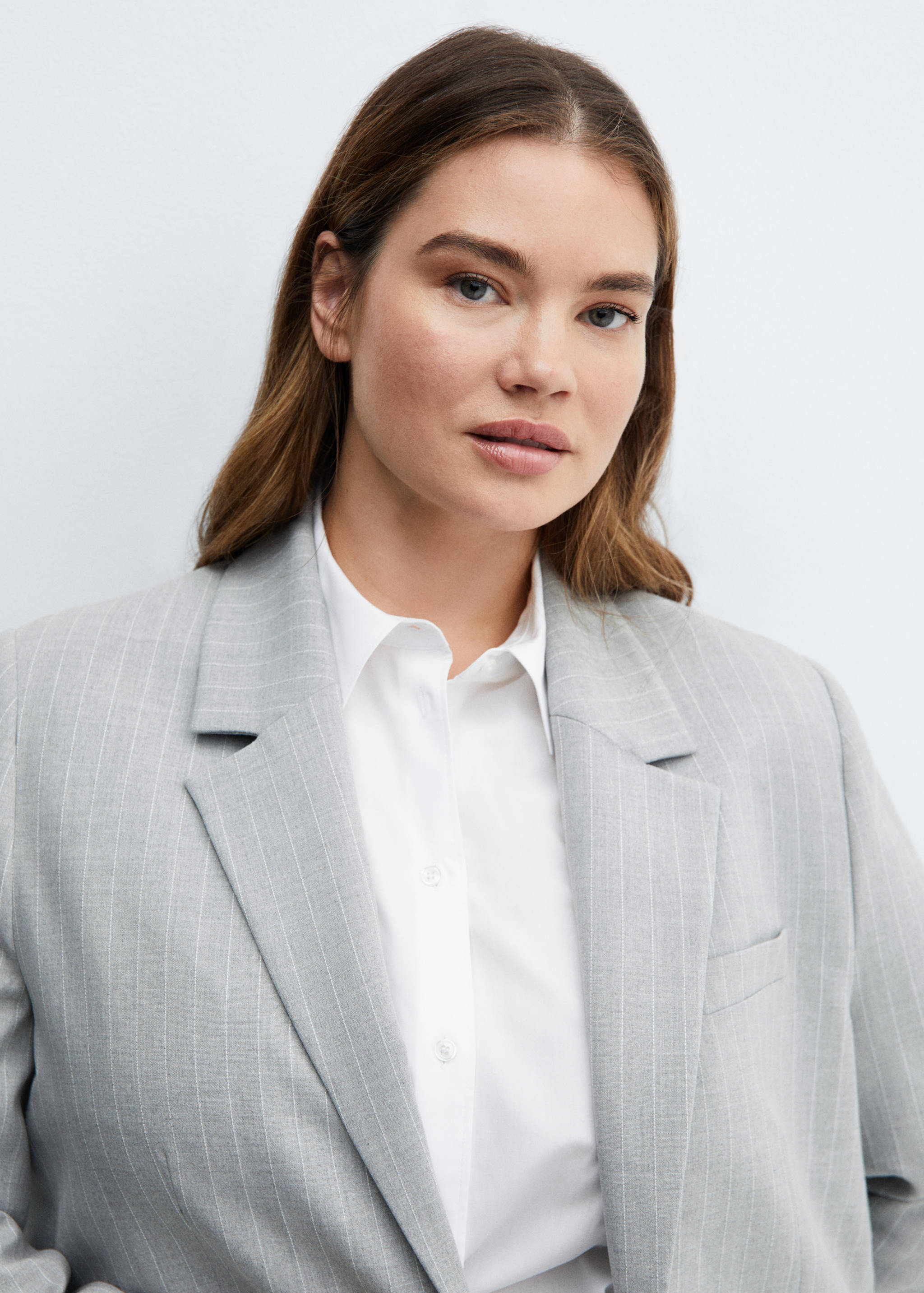 细条纹西装外套 - null