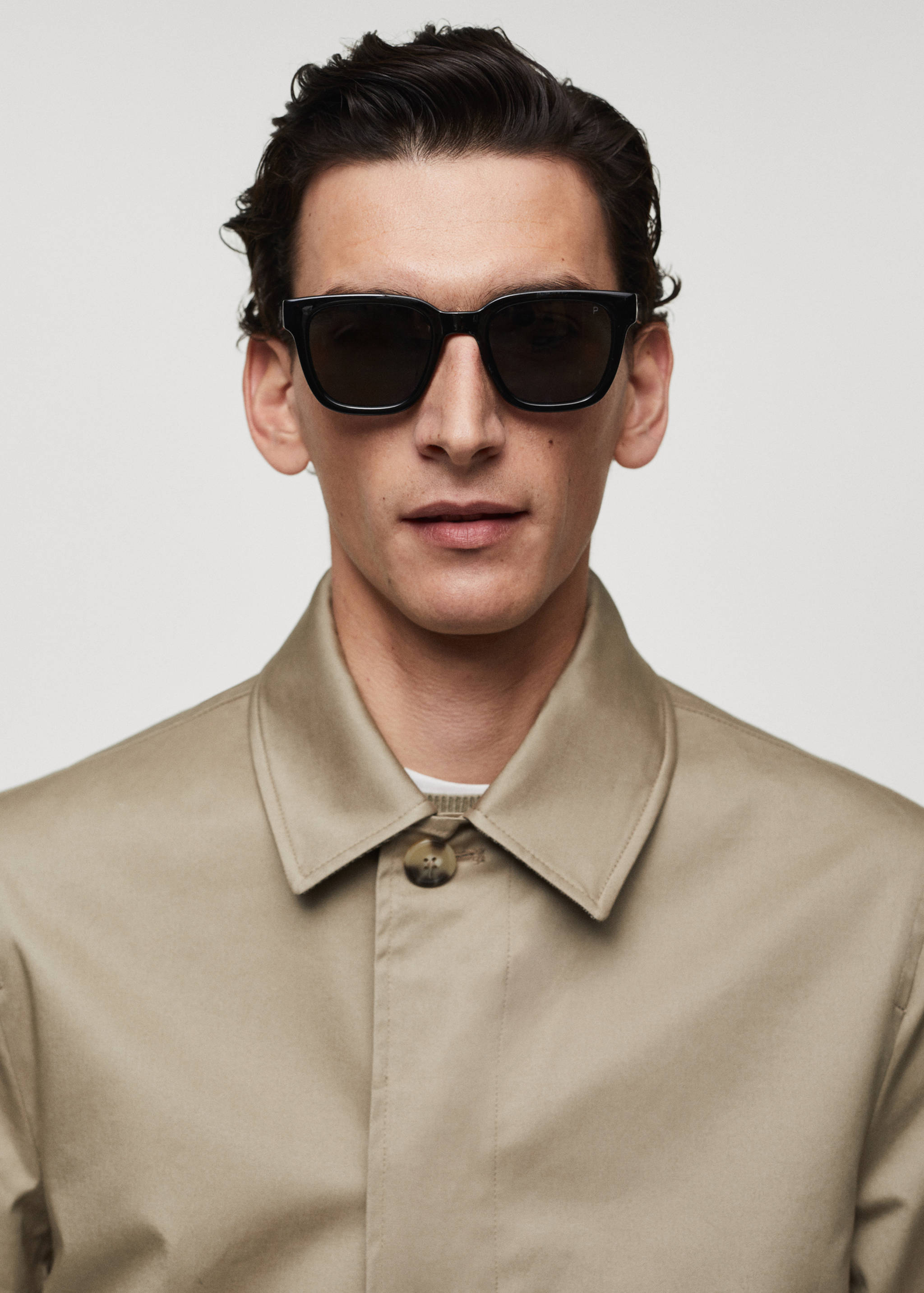 Cotton trench coat with collar detail - Details of the article 1