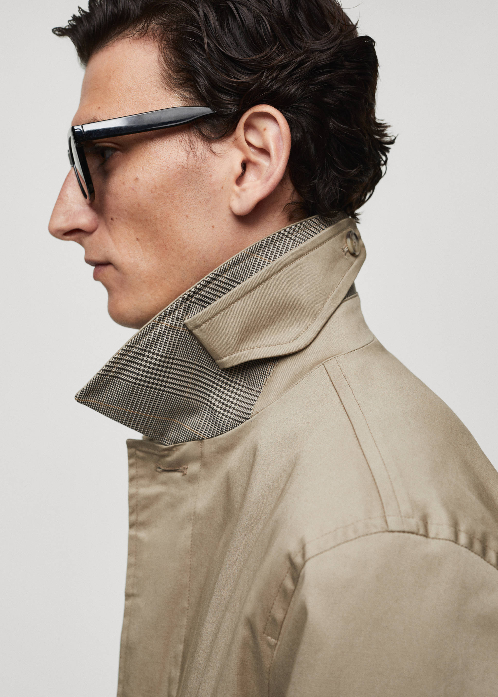 Cotton trench coat with collar detail - Details of the article 4