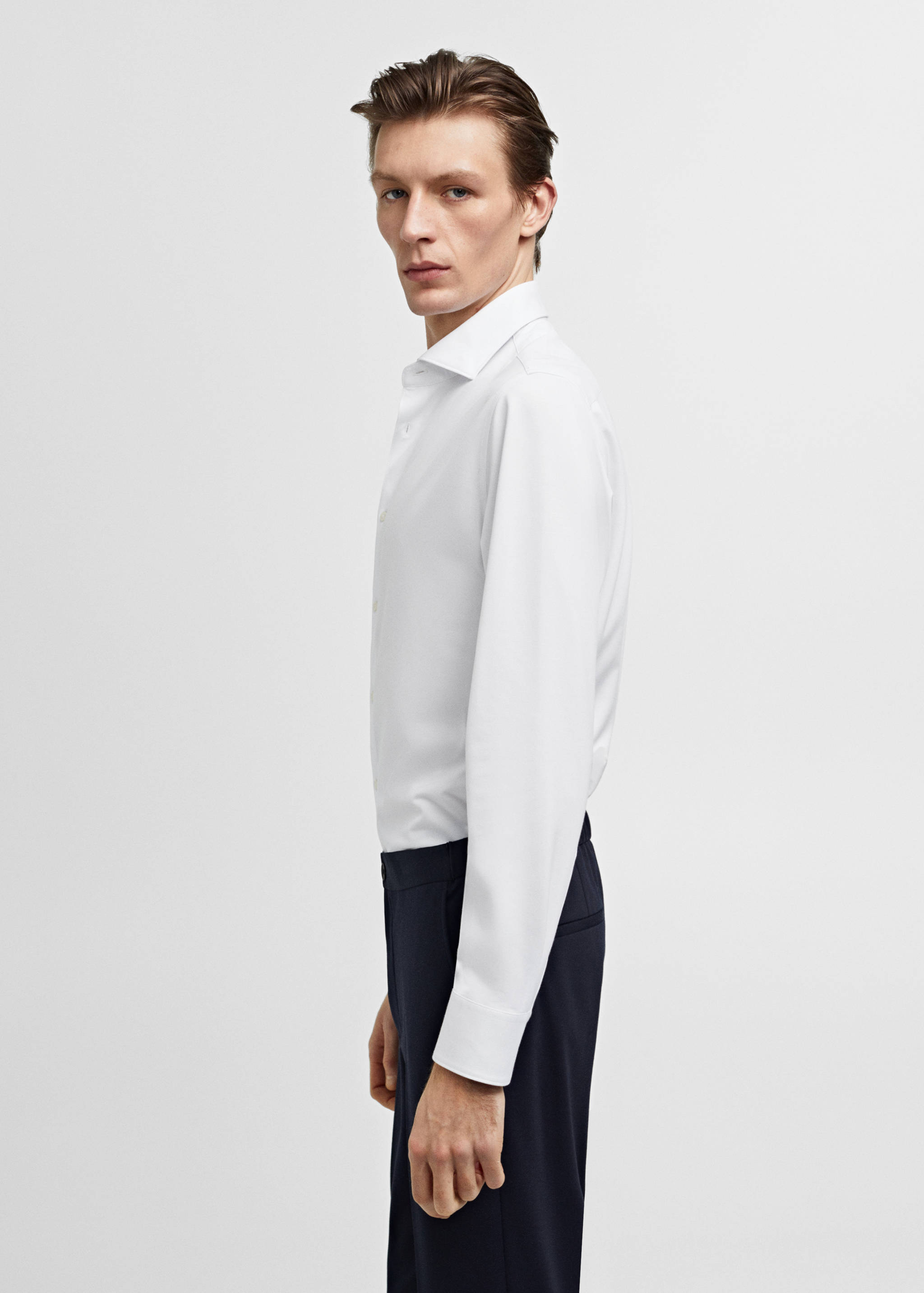 Slim fit cotton suit shirt - Details of the article 2