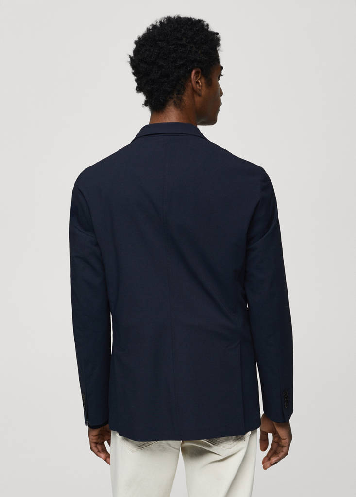 Slim-fit suit jacket — Dark Navy