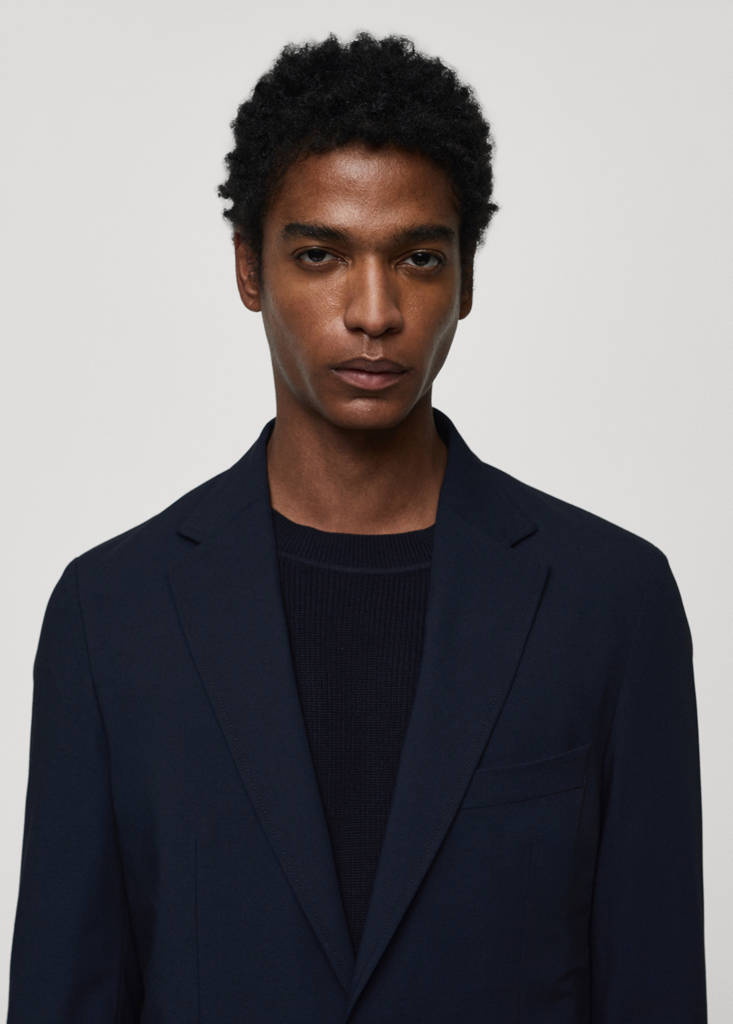 Slim-fit suit jacket — Dark Navy