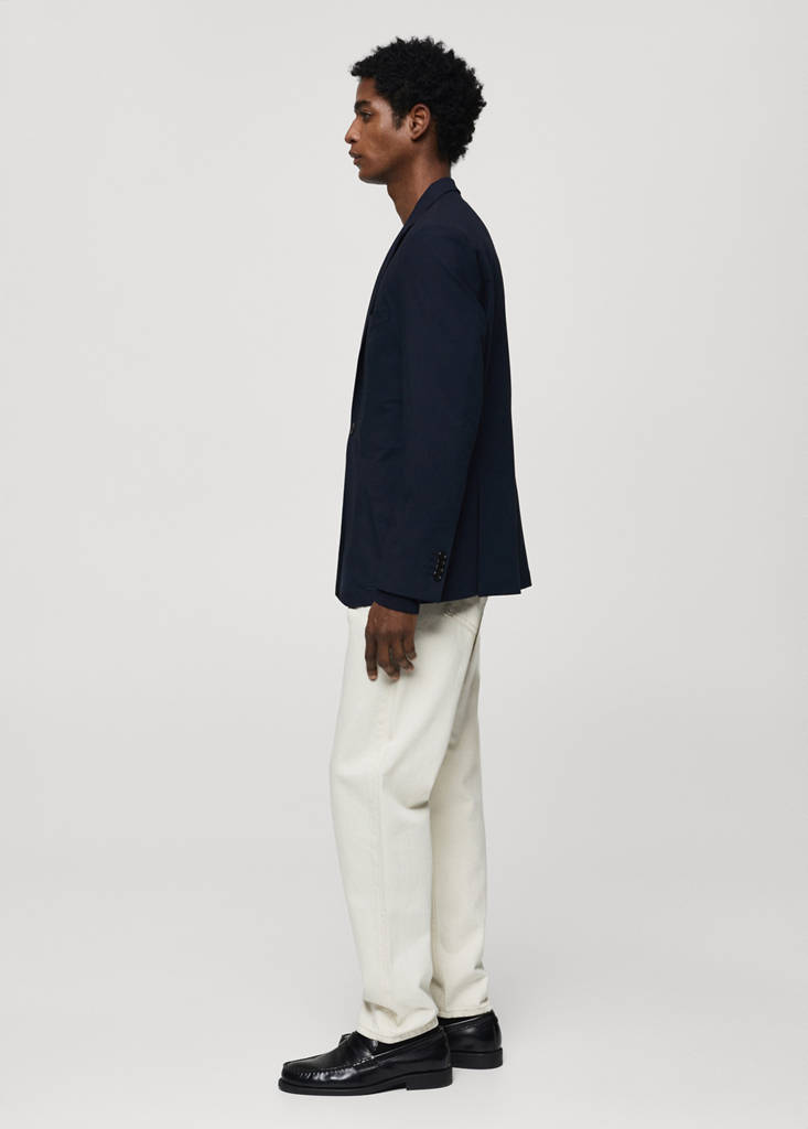 Slim-fit suit jacket — Dark Navy