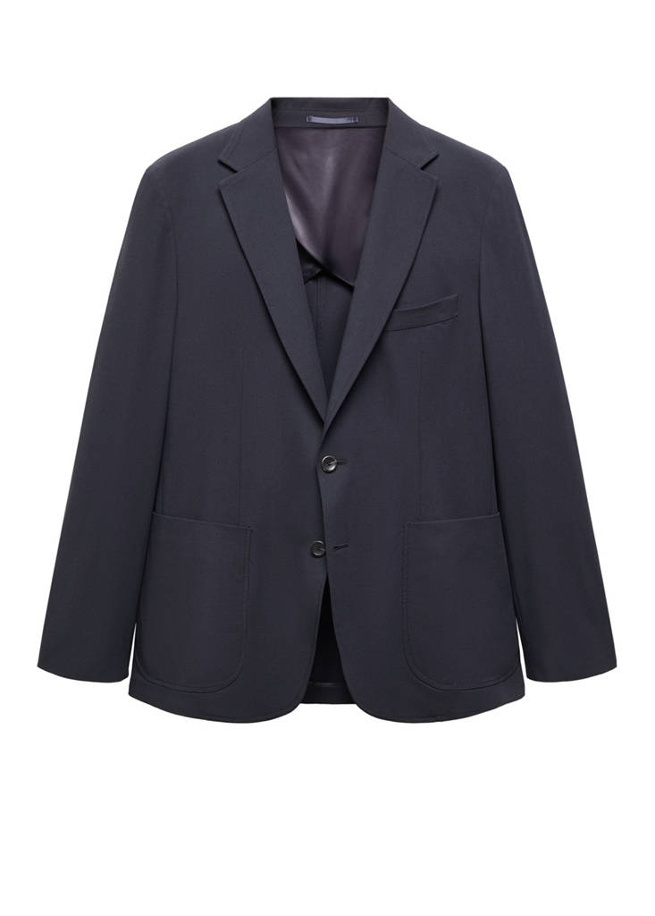 Slim-fit suit jacket — Dark Navy
