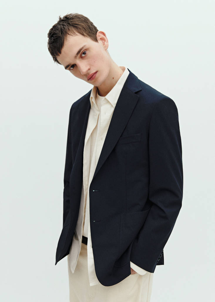Slim-fit suit jacket — Dark Navy
