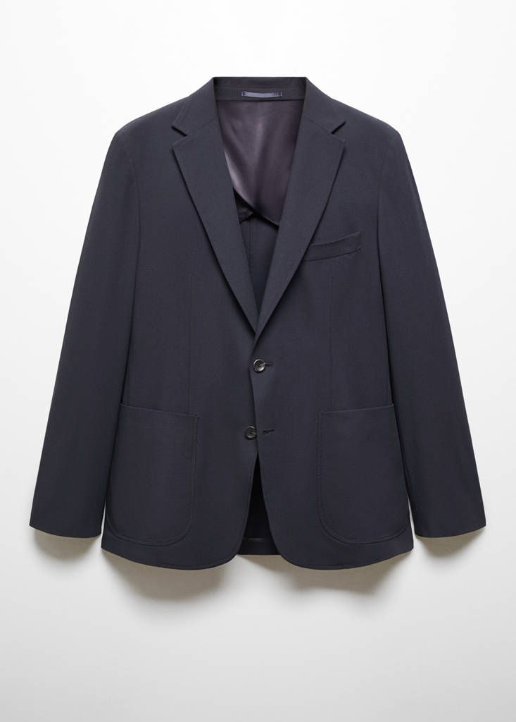 Slim-fit suit jacket — Dark Navy