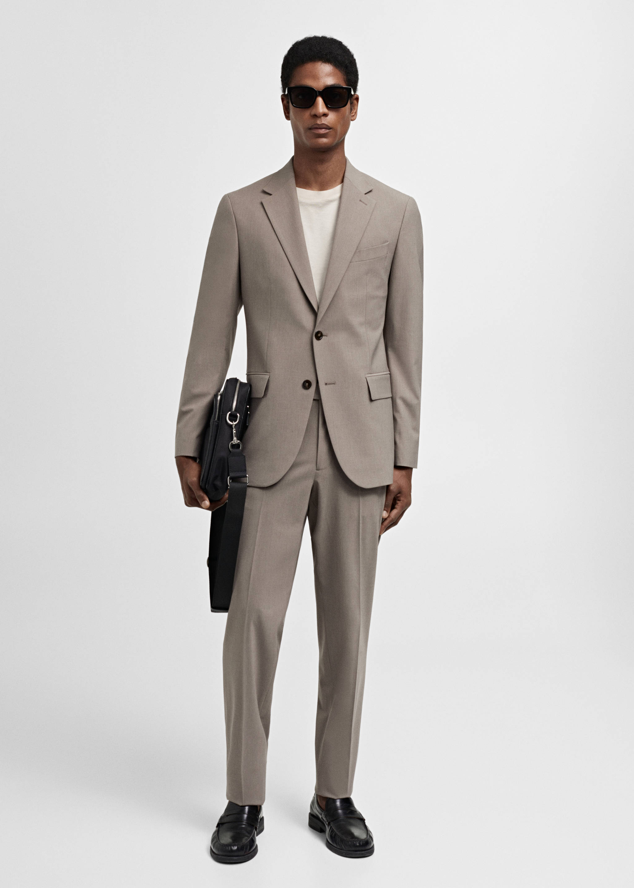 Slim-fit cold wool suit jacket - General plane