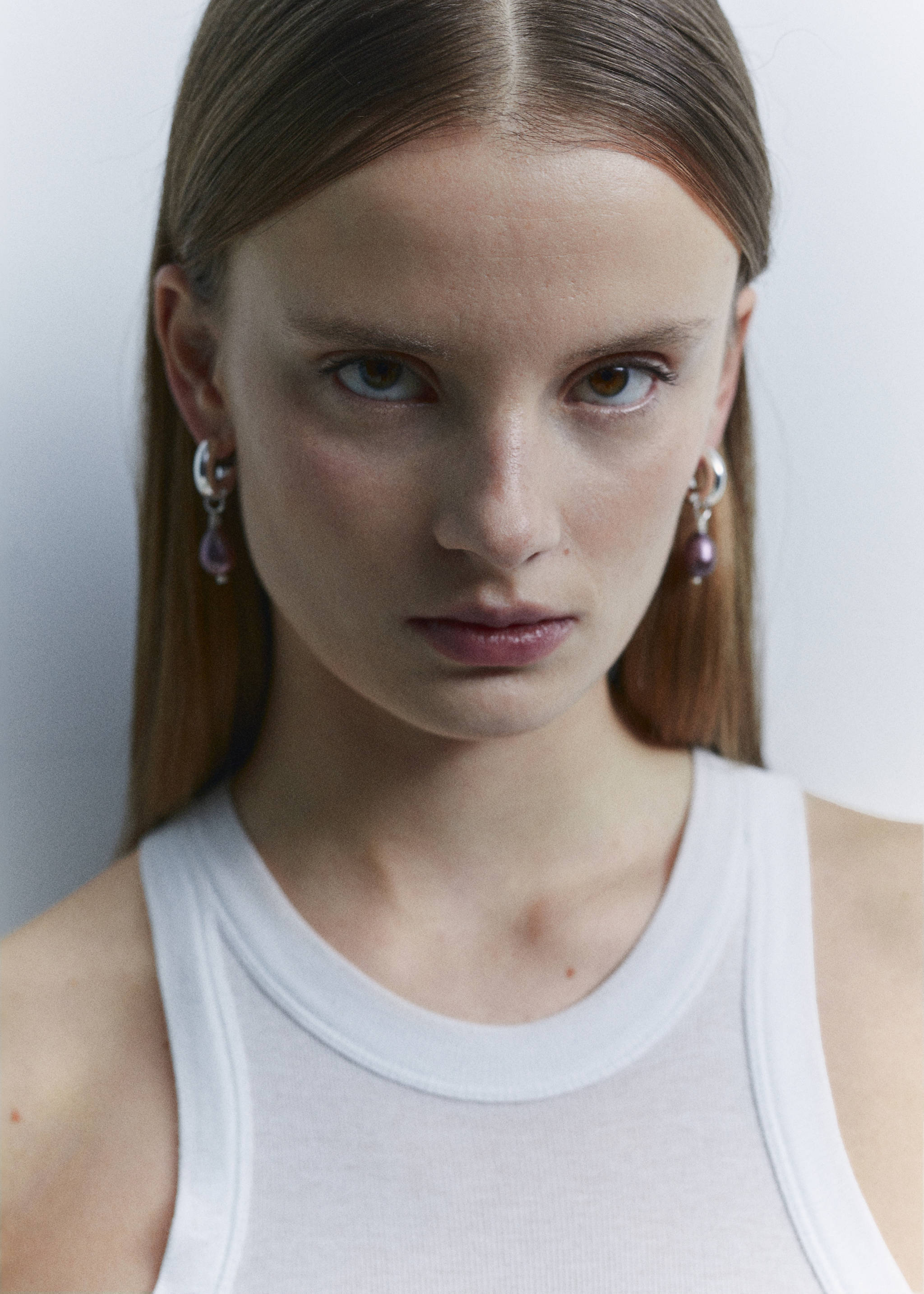 Boucles d’oreilles pendentif perle naturelle - Plan général