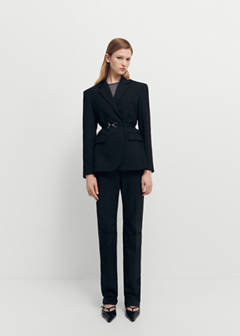 Straight pleated trousers — Black 2