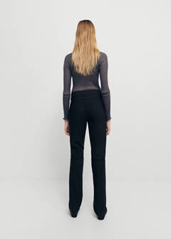 Straight pleated trousers — Black 3