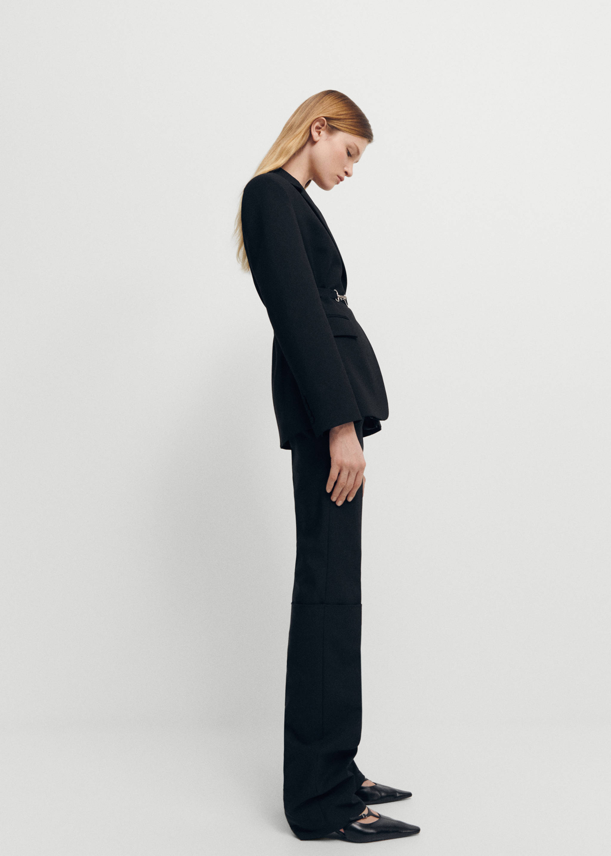 Straight pleated pants - Details of the article 2