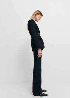 Straight pleated trousers — Black 4
