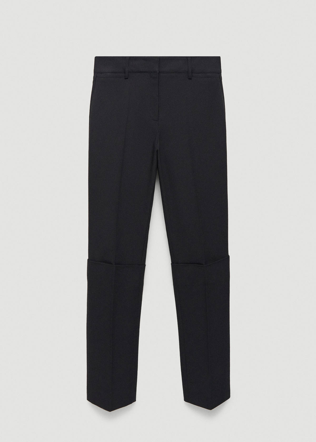 Straight pleated trousers — Black