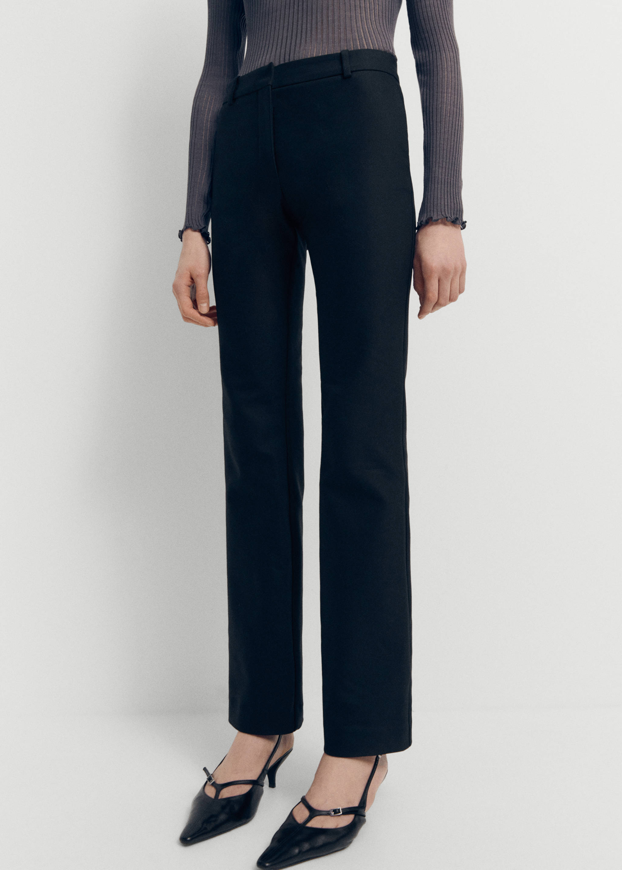 Side slit suit trousers - Medium plane