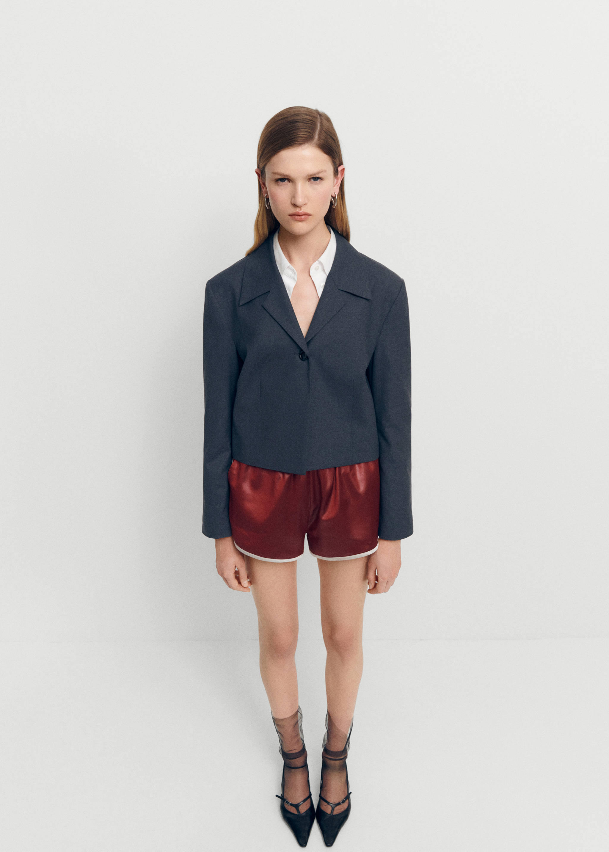 Short satiné taille élastique - Plan général