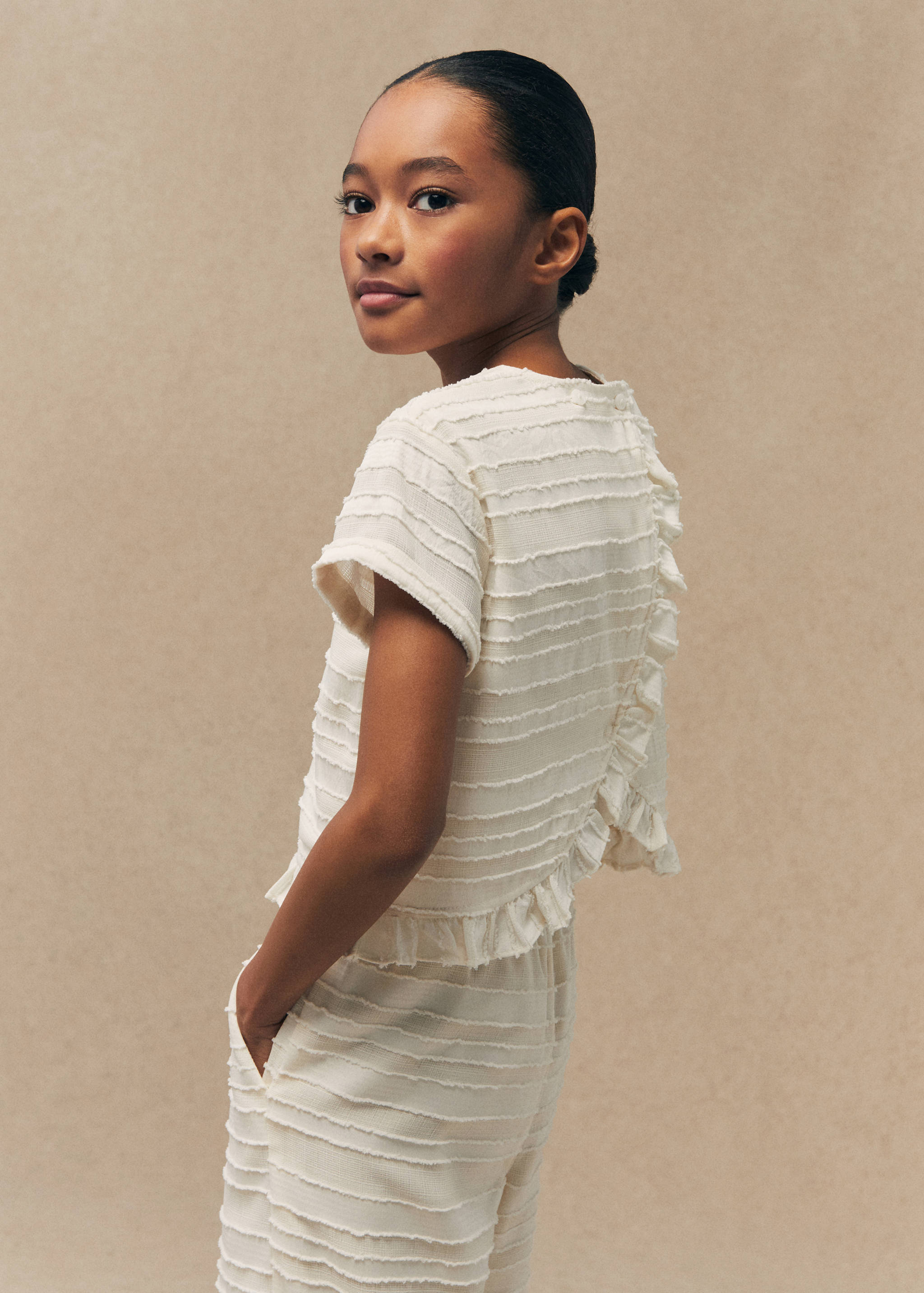 Blouse texturée volants - Plan général