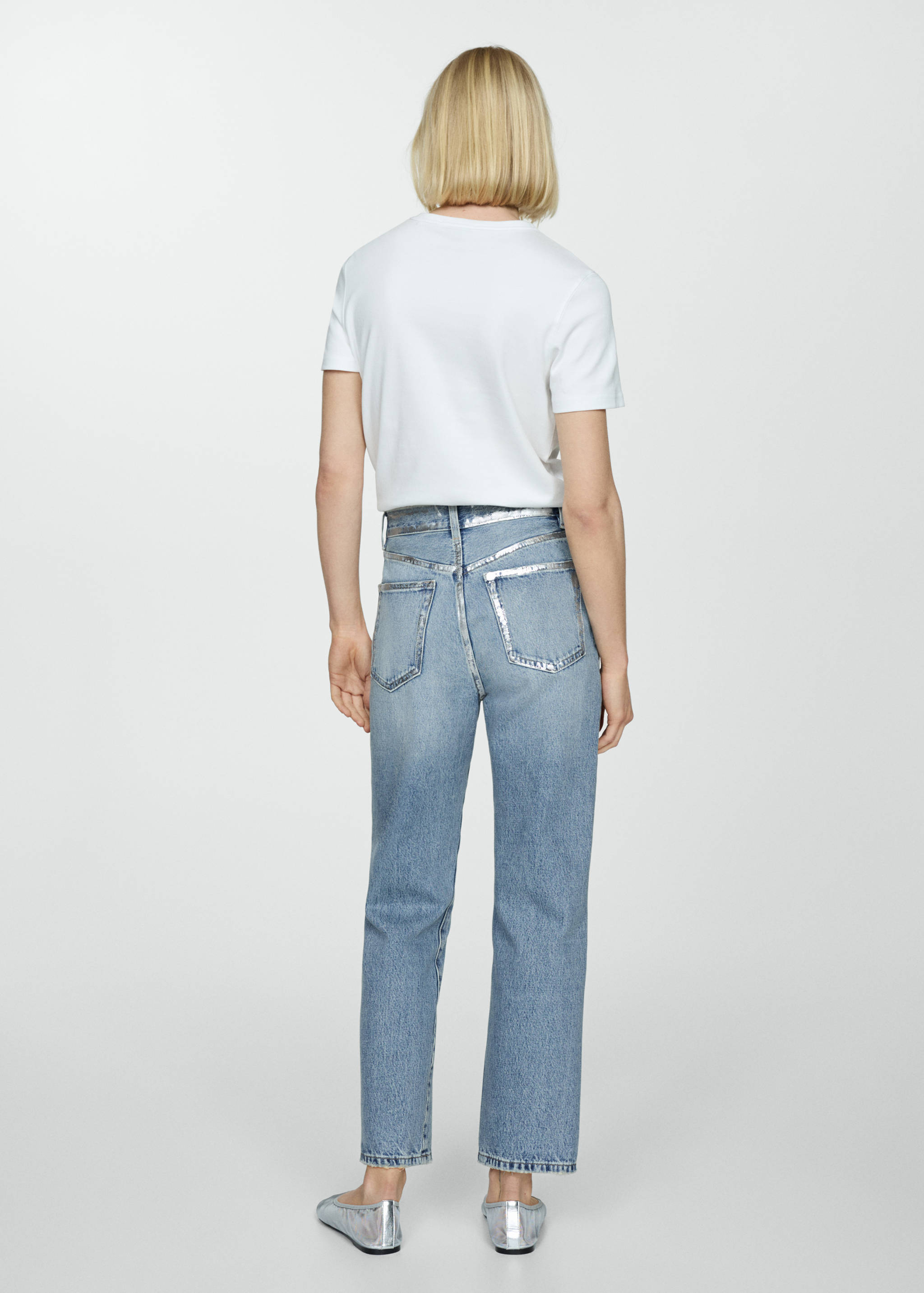 Jeans rectos detalles foil - Reverso del artículo