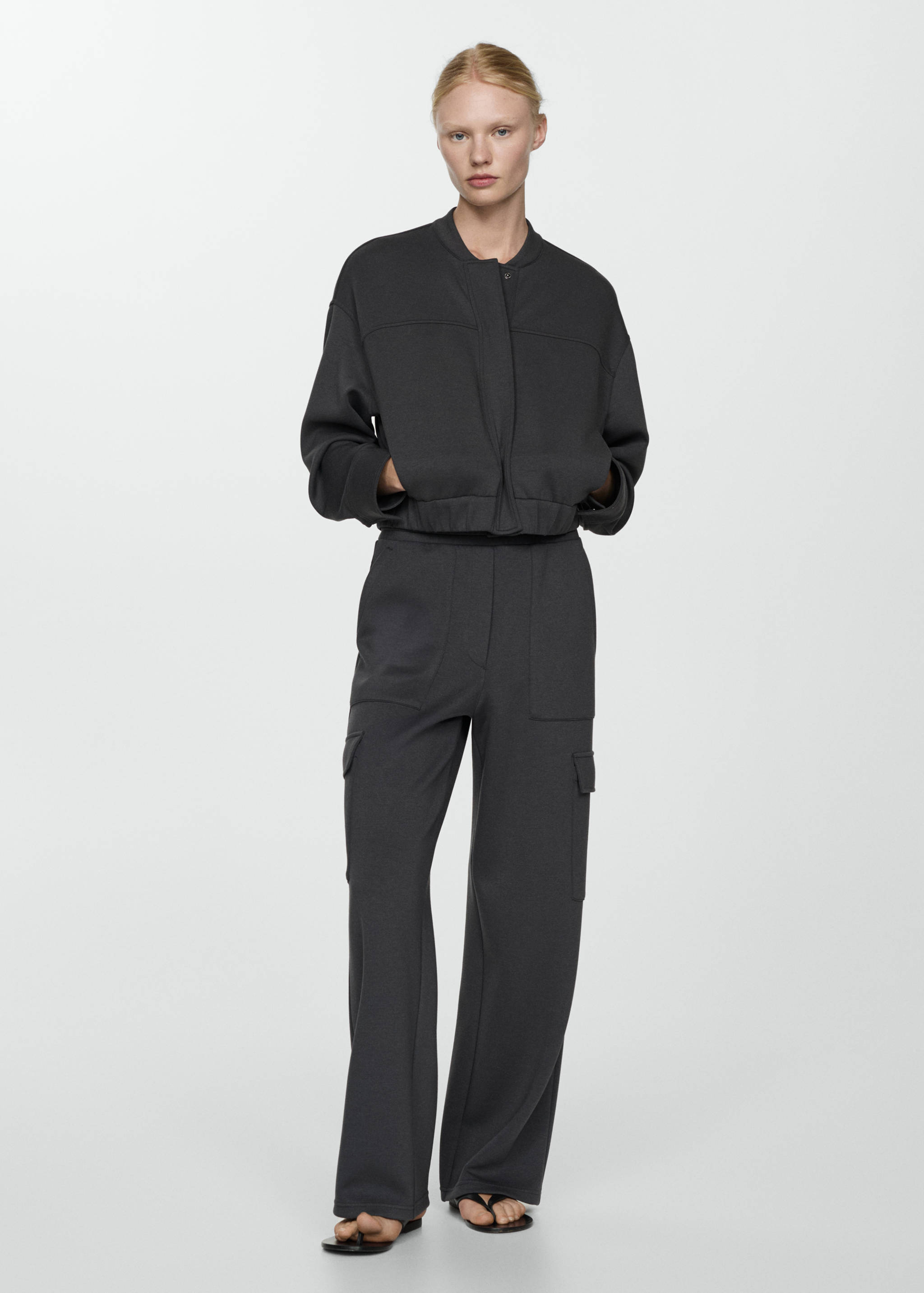 Bomberjacke mit Ziernähten - Allgemeine Ansicht