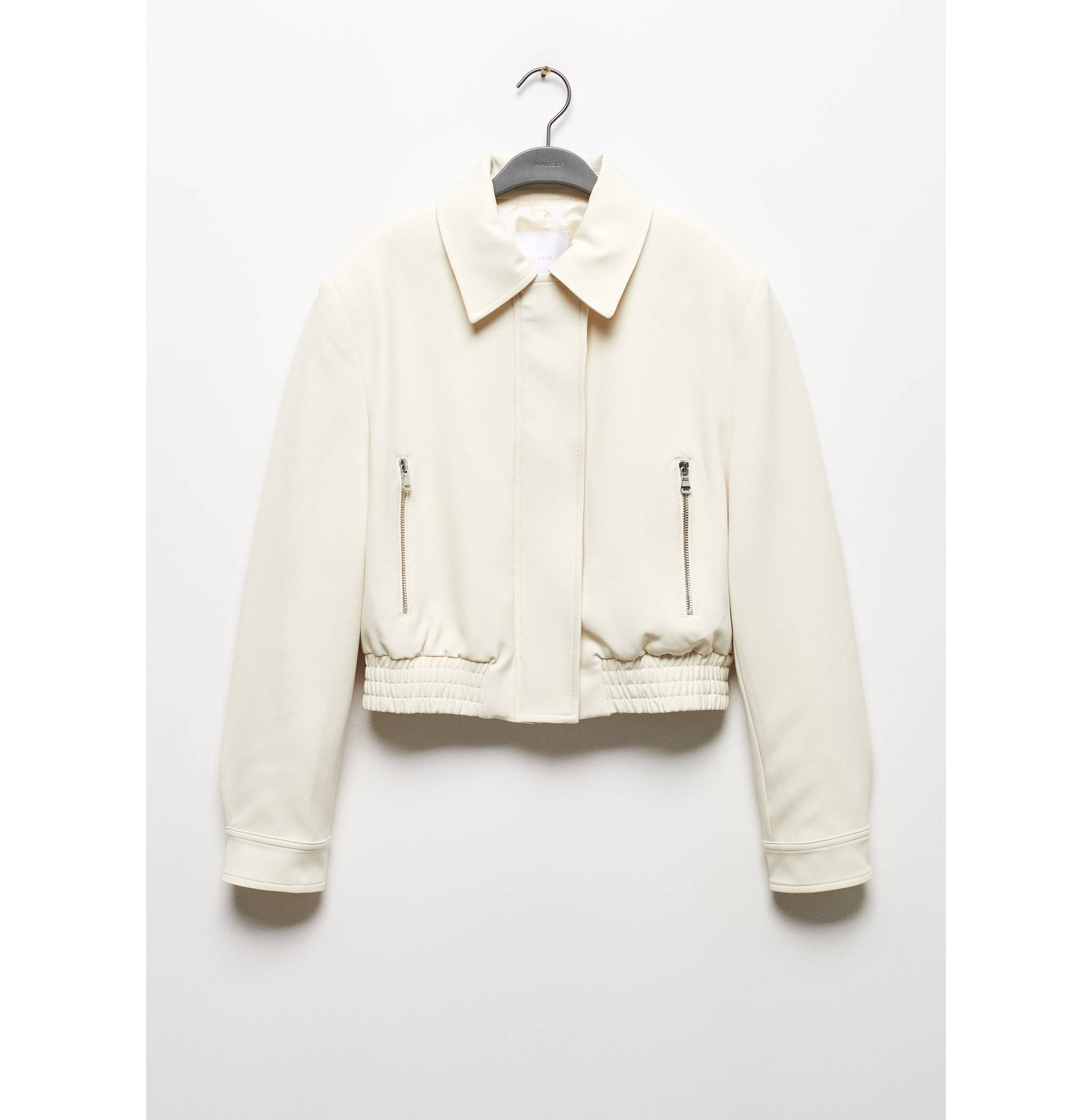 Cropped jacket with shoulder pads - Article without model
