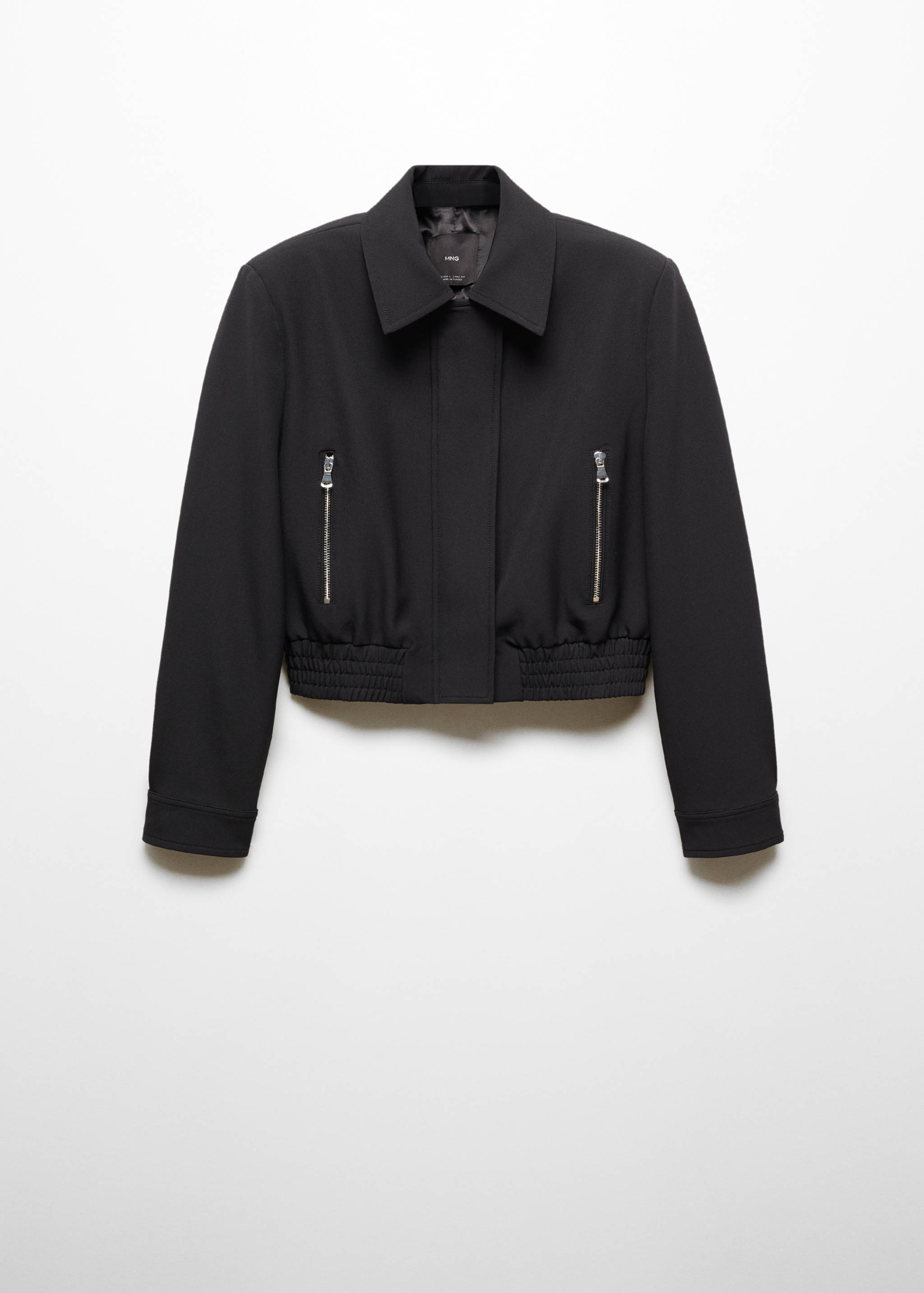 Cropped jacket with shoulder pads - Article without model