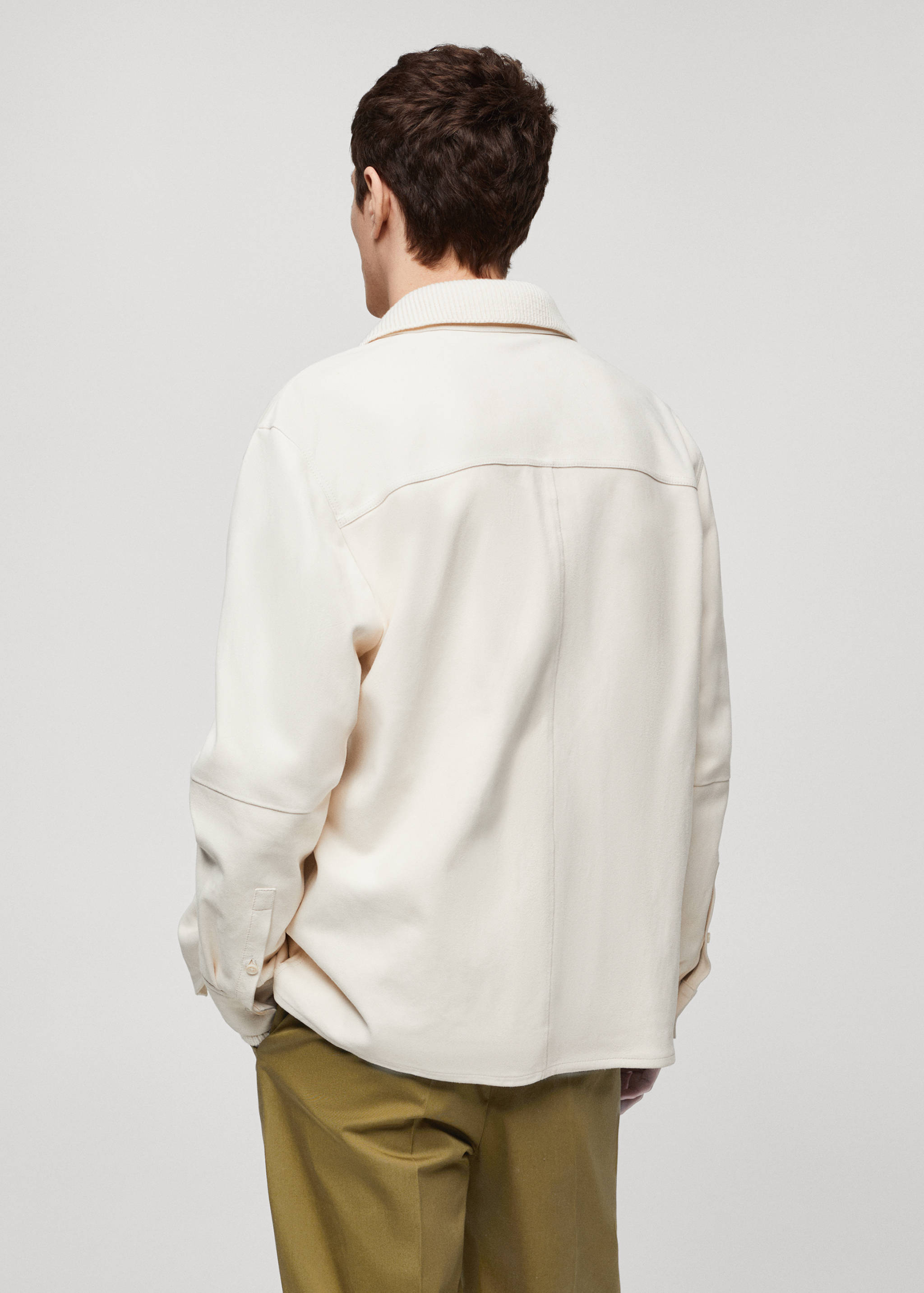 100% leather overshirt with pockets - Reverse of the article